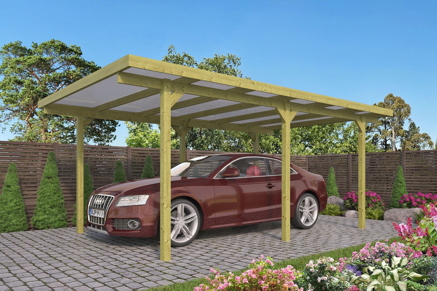 Trapezblechdach für Einzelcarport Tobago