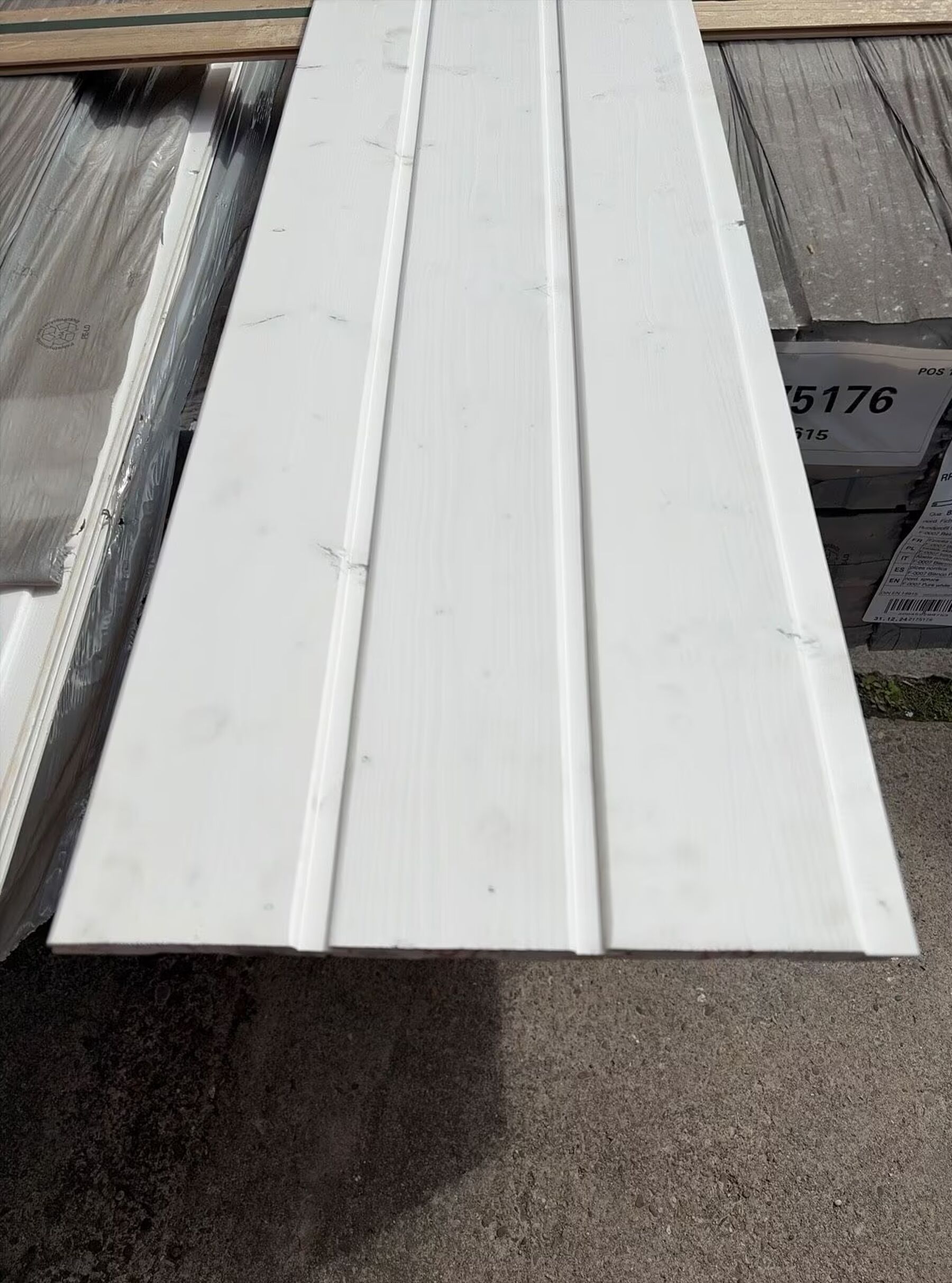 57,49 m² Fichte Profilholz Weiss , 13.5x121x4800 mm