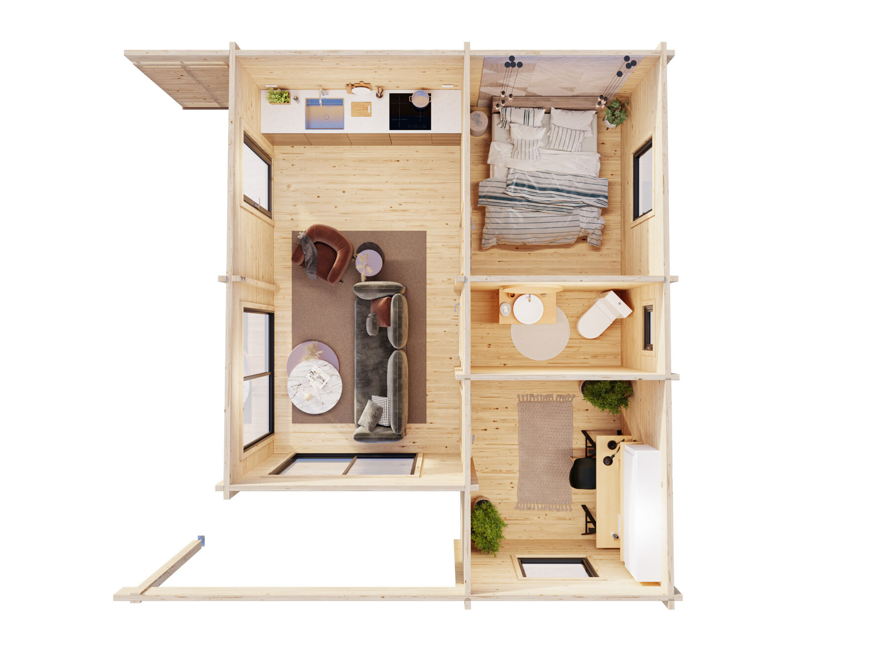 Ferienhaus Cecilia 30,0 m² mit ISO-Glas Schiebetür