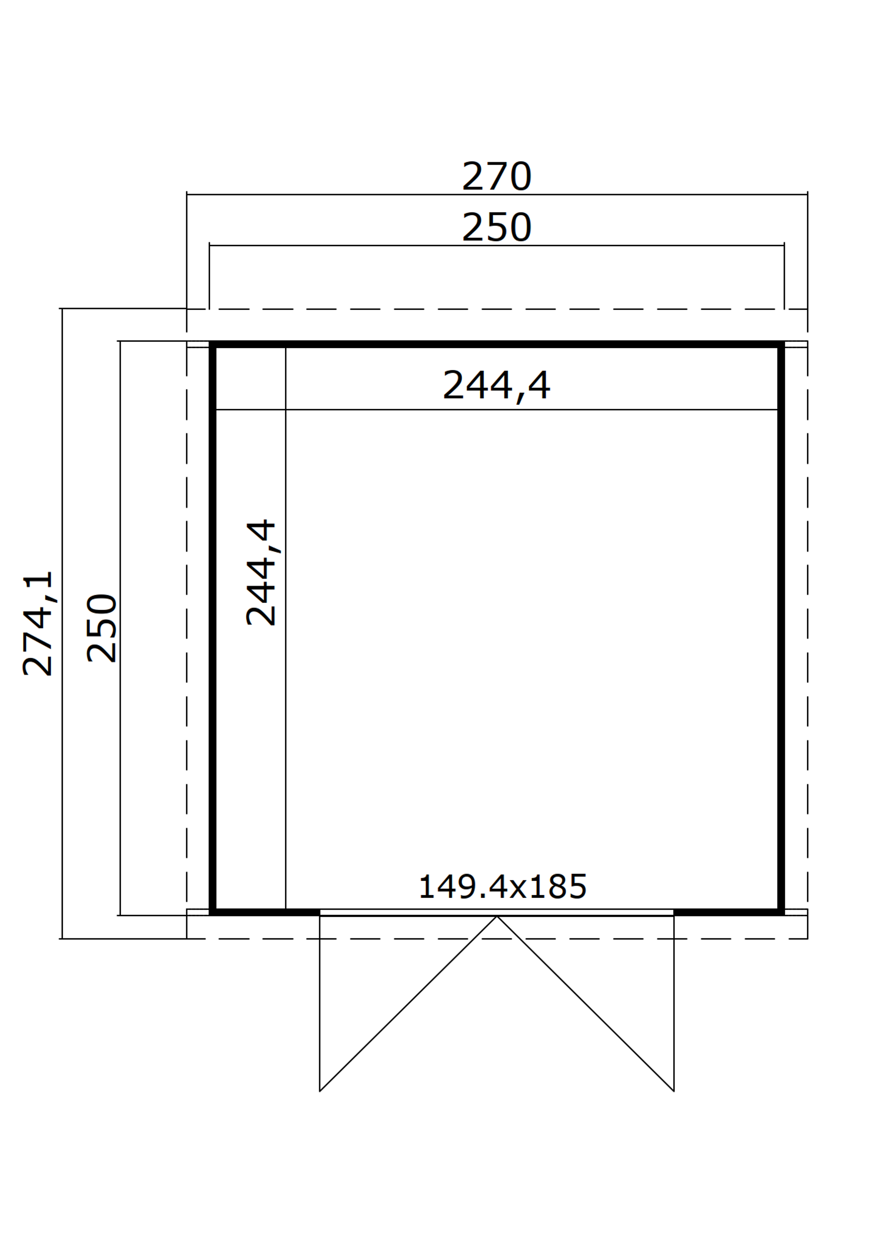 Gerätehaus Kibo 3 Gletschergrün mit Trapezblech Dunkelrot