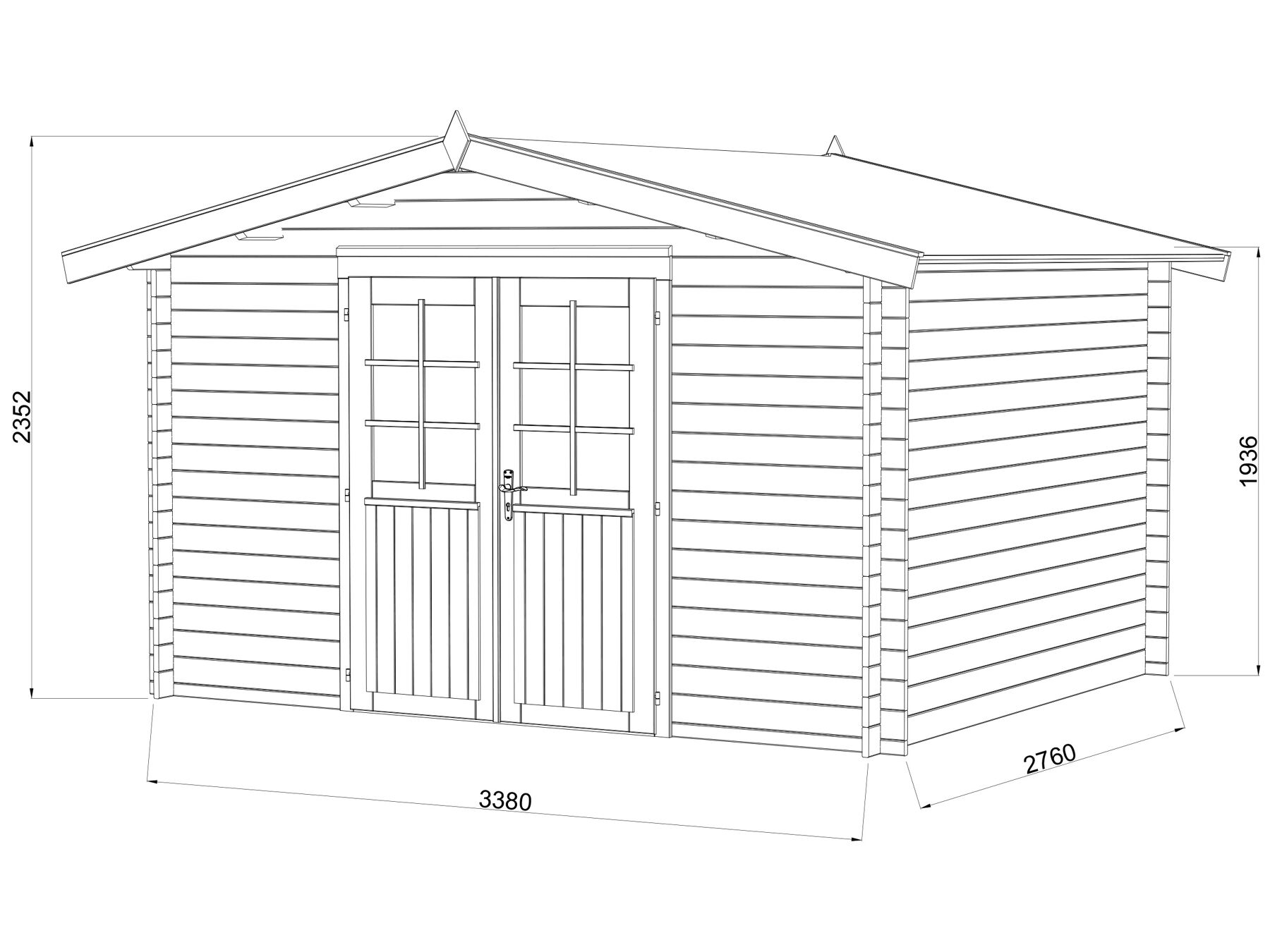 Gartenhaus Valentine 9,0 m² Braun