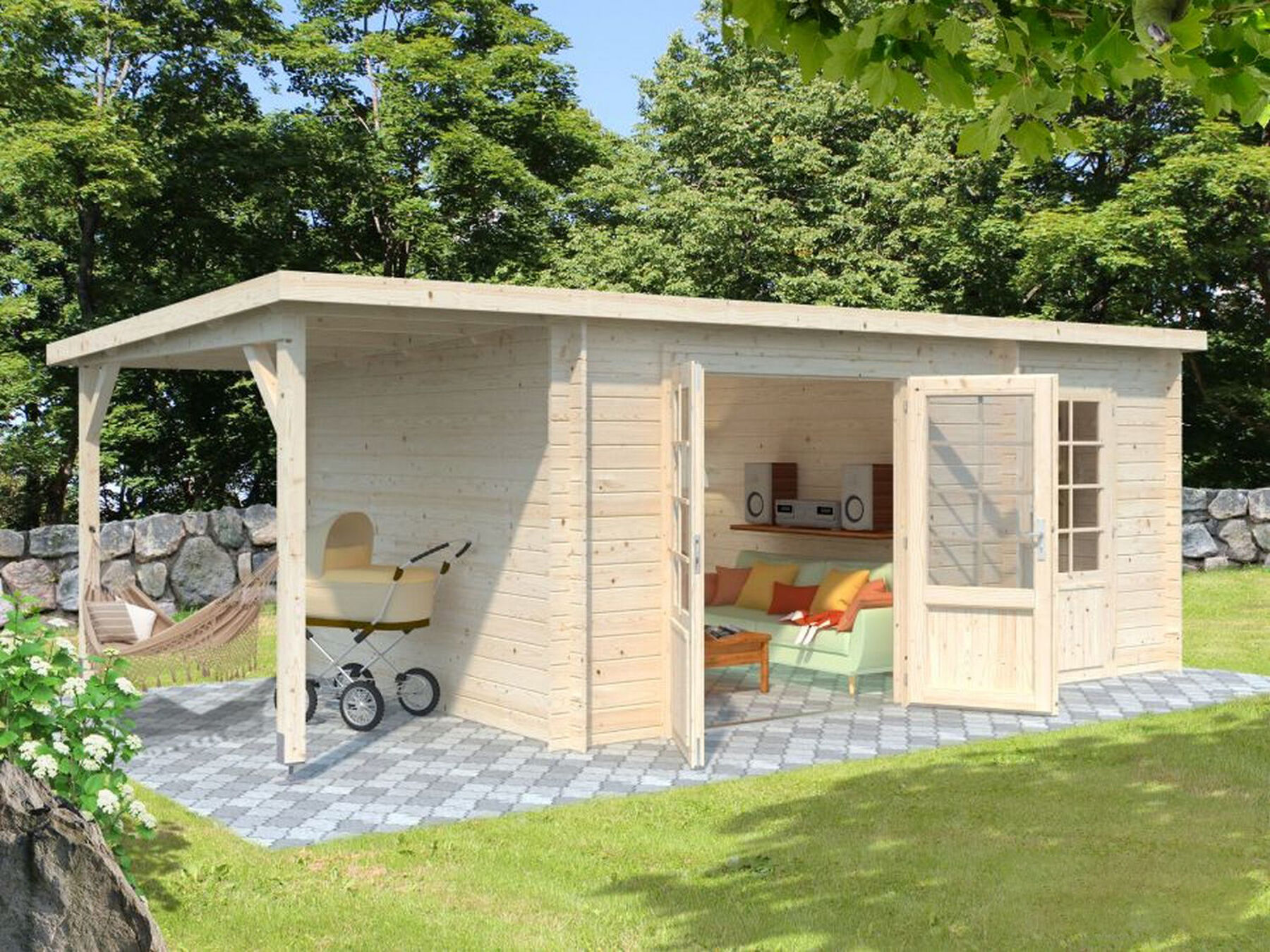 Gartenhaus Ella 13,1+3,9 m²