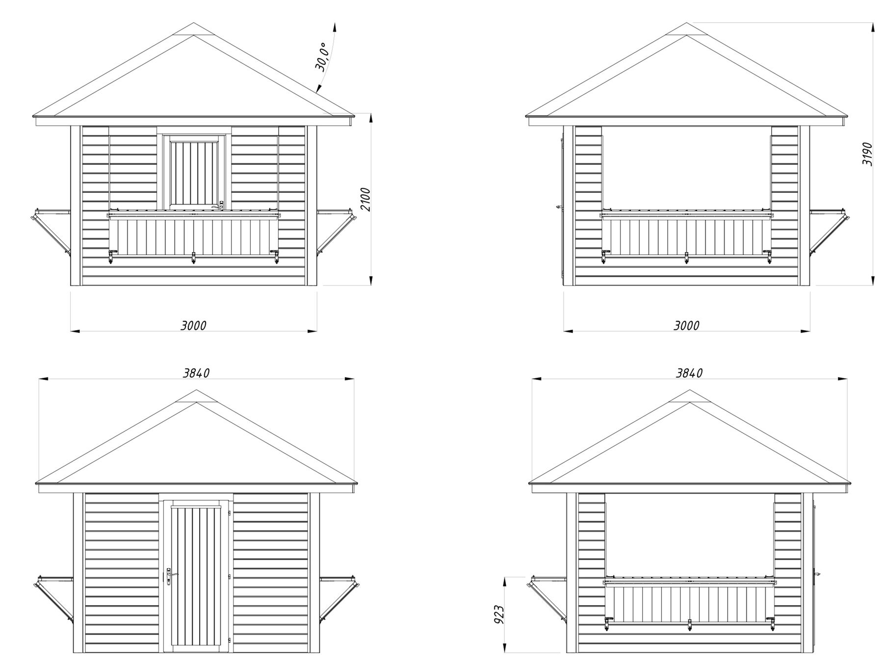 Pavillon Bianca 8,3 m² Marktstand Set 106