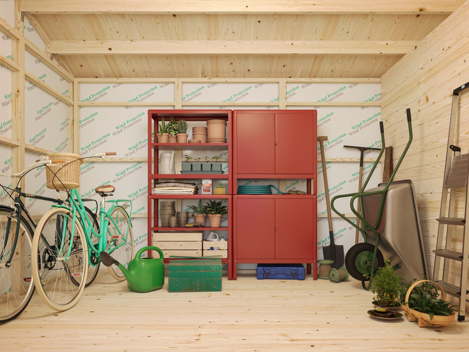 Gerätehaus Olaf 13,5 m² mit Trapezblech Anthrazit