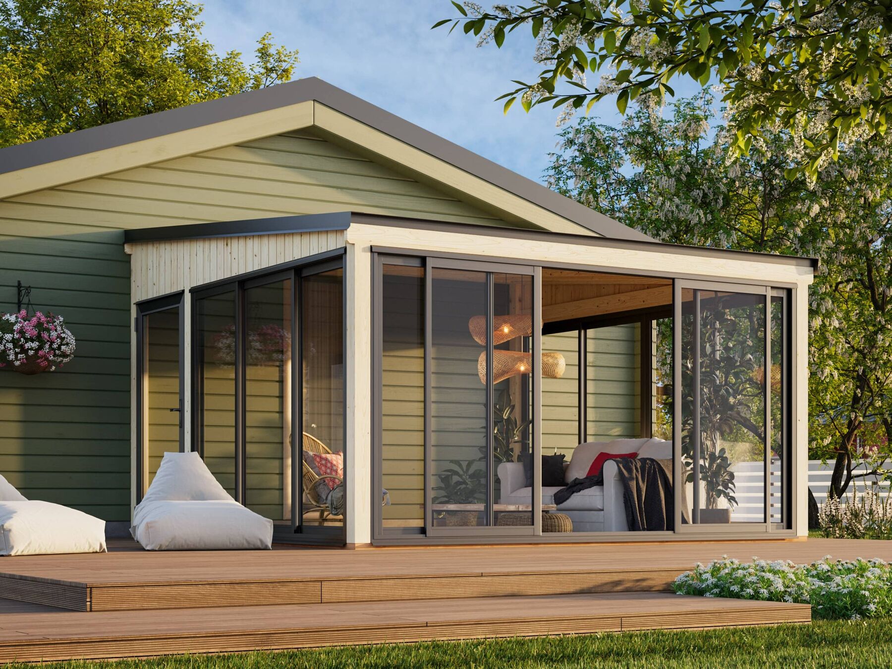 Terassenüberdachung Lumi 16,6 m² Slide Plus Tür, Innenarchitektur, Stuhl, Wohnen, Haus