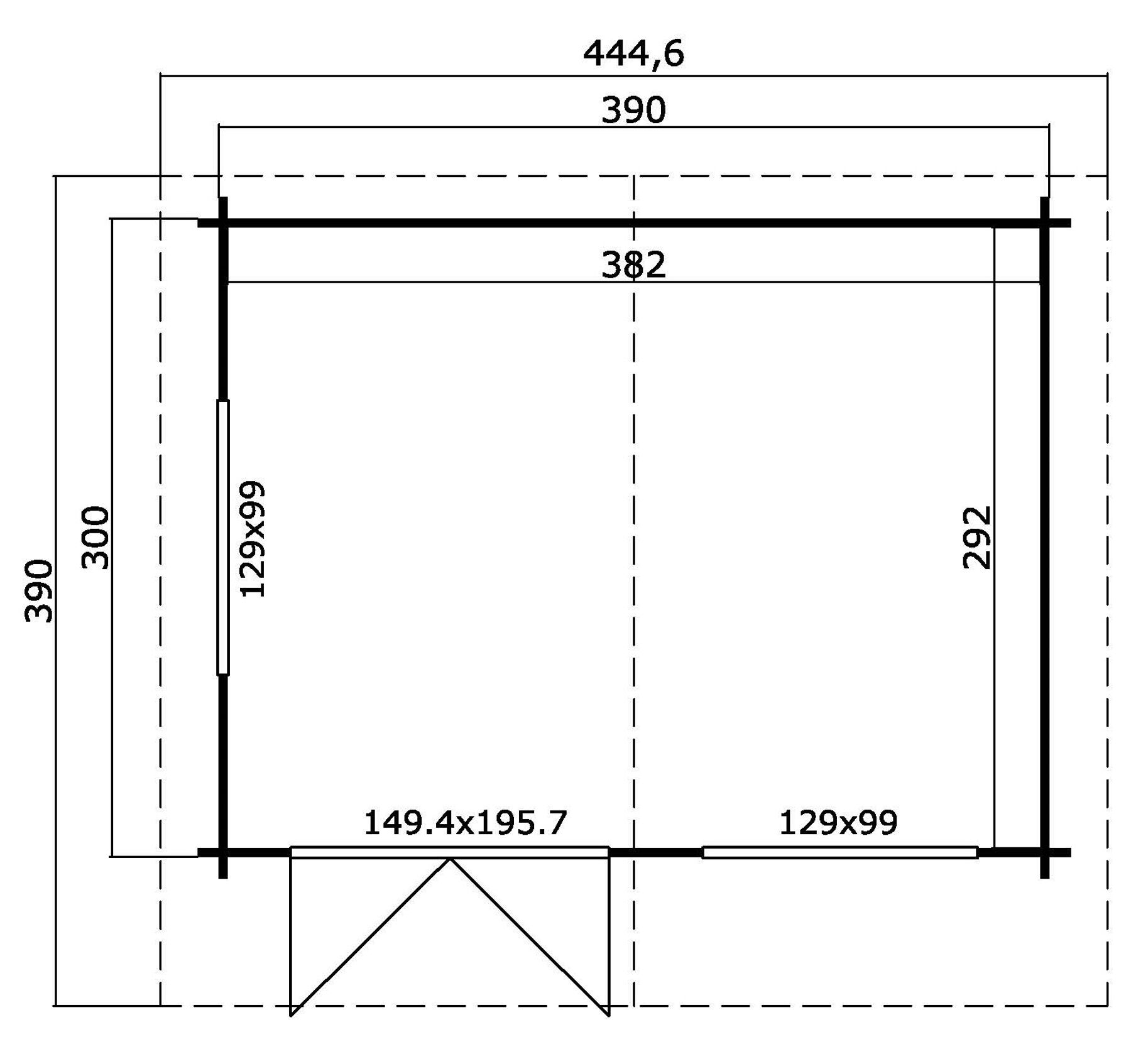 Gartenhaus Norderney 2 Gletschergrün mit Trapezblech Silber