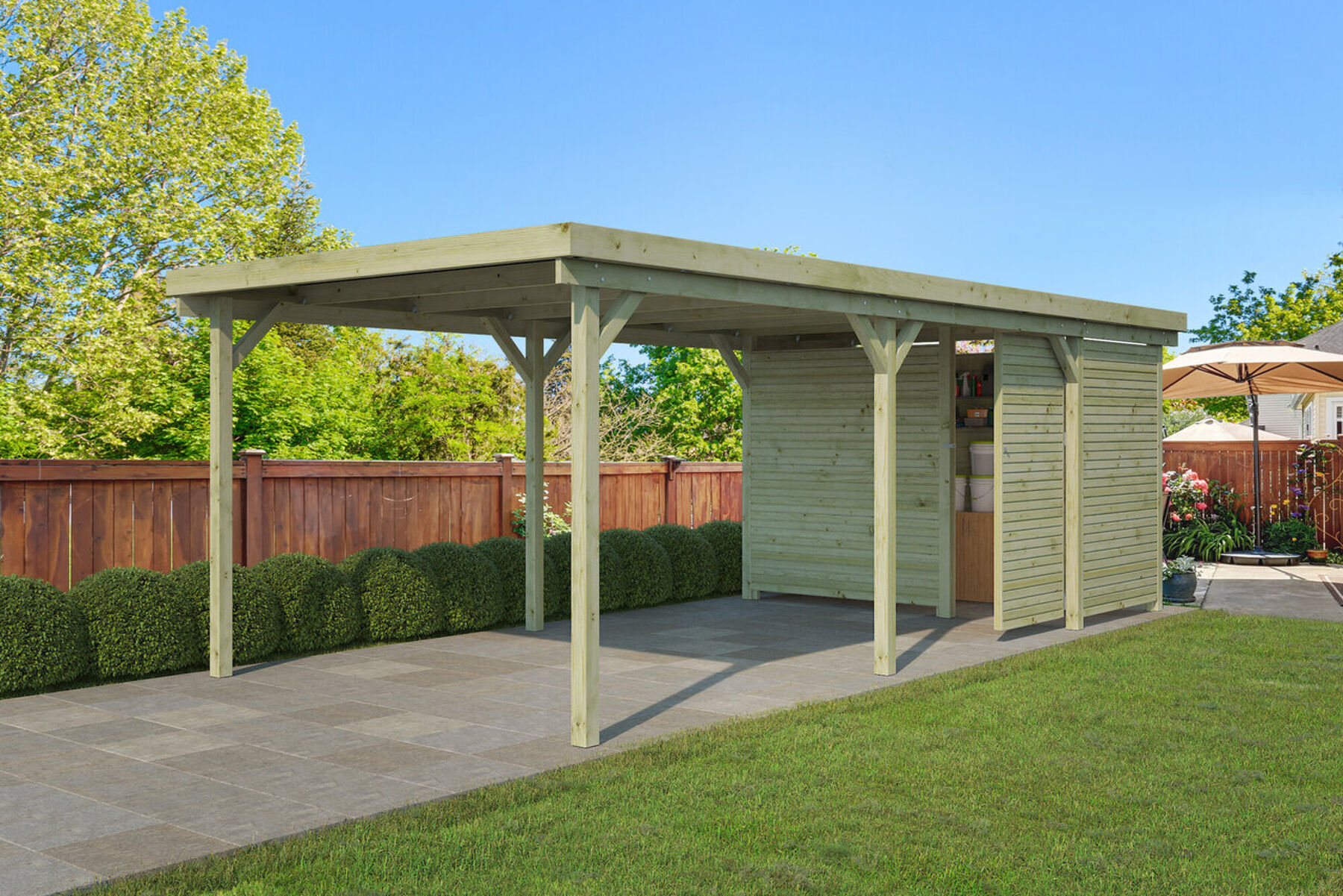 Veranda, Terrasse, Pergola, Gras, Innenarchitektur