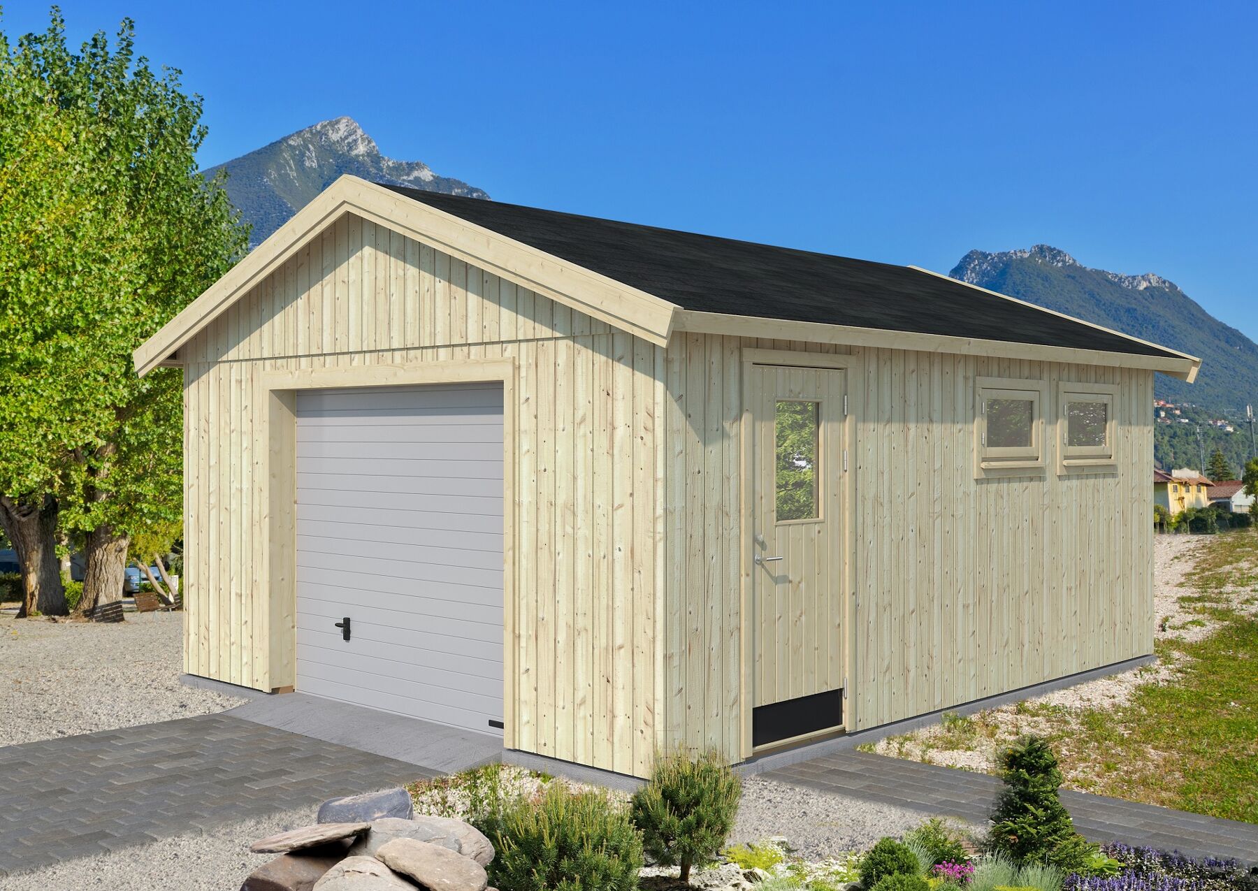 Elementgarage Andre 21,5 m² Mit Sektionaltor