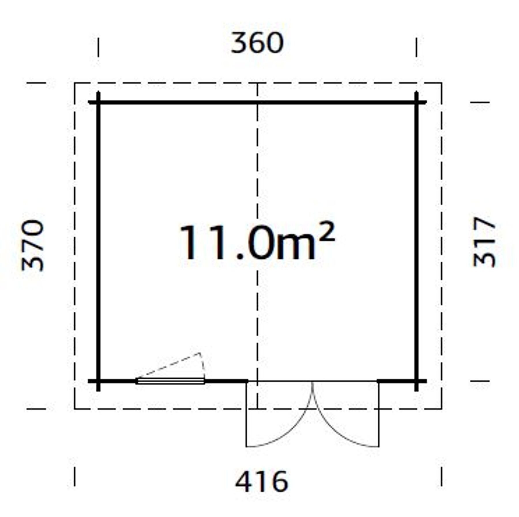 Gartenhaus Valentine 11,0 m² Braun