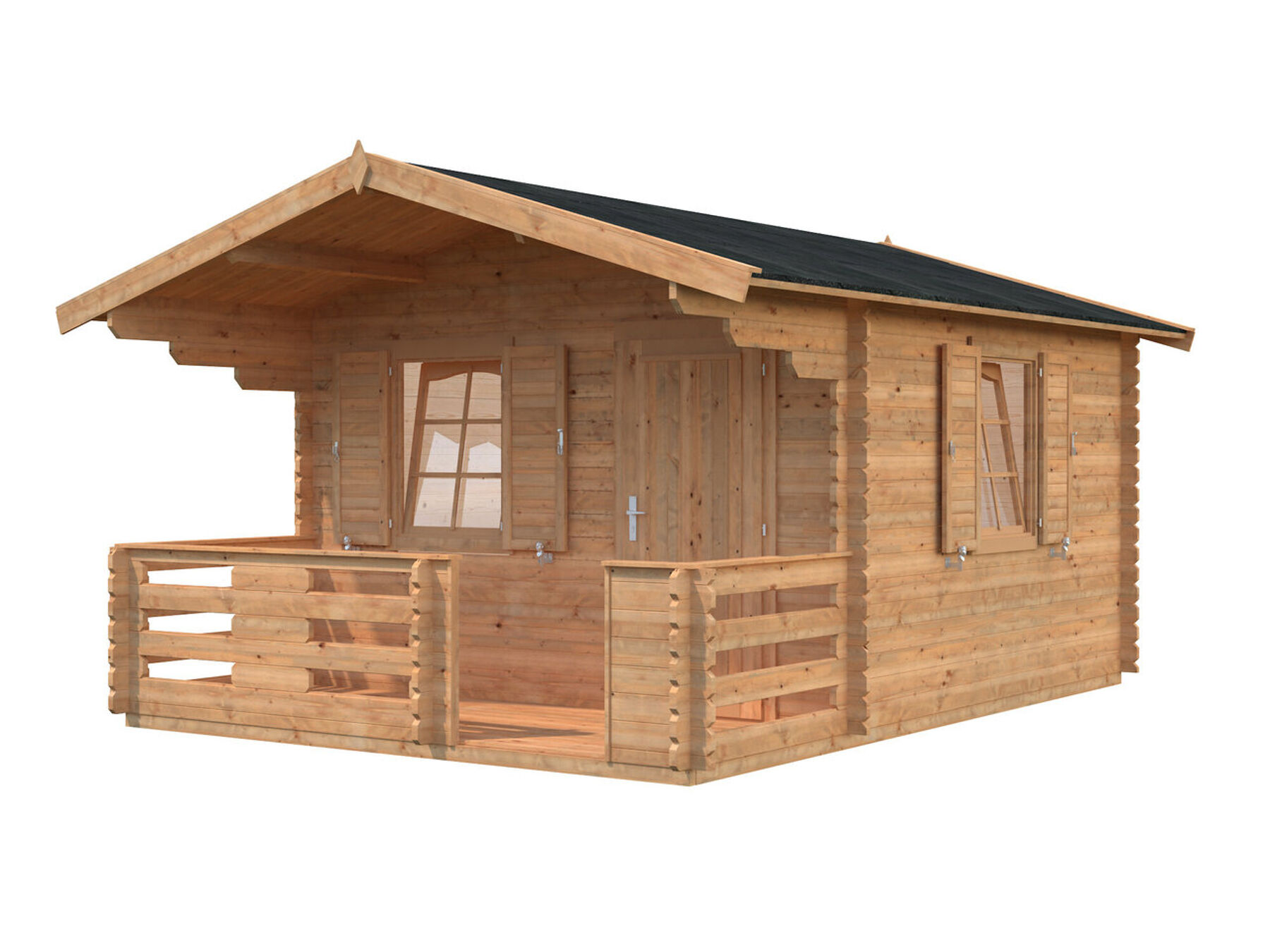 Palmako Gartenhaus Emma 10,4+4,2 m² Hellbraun 