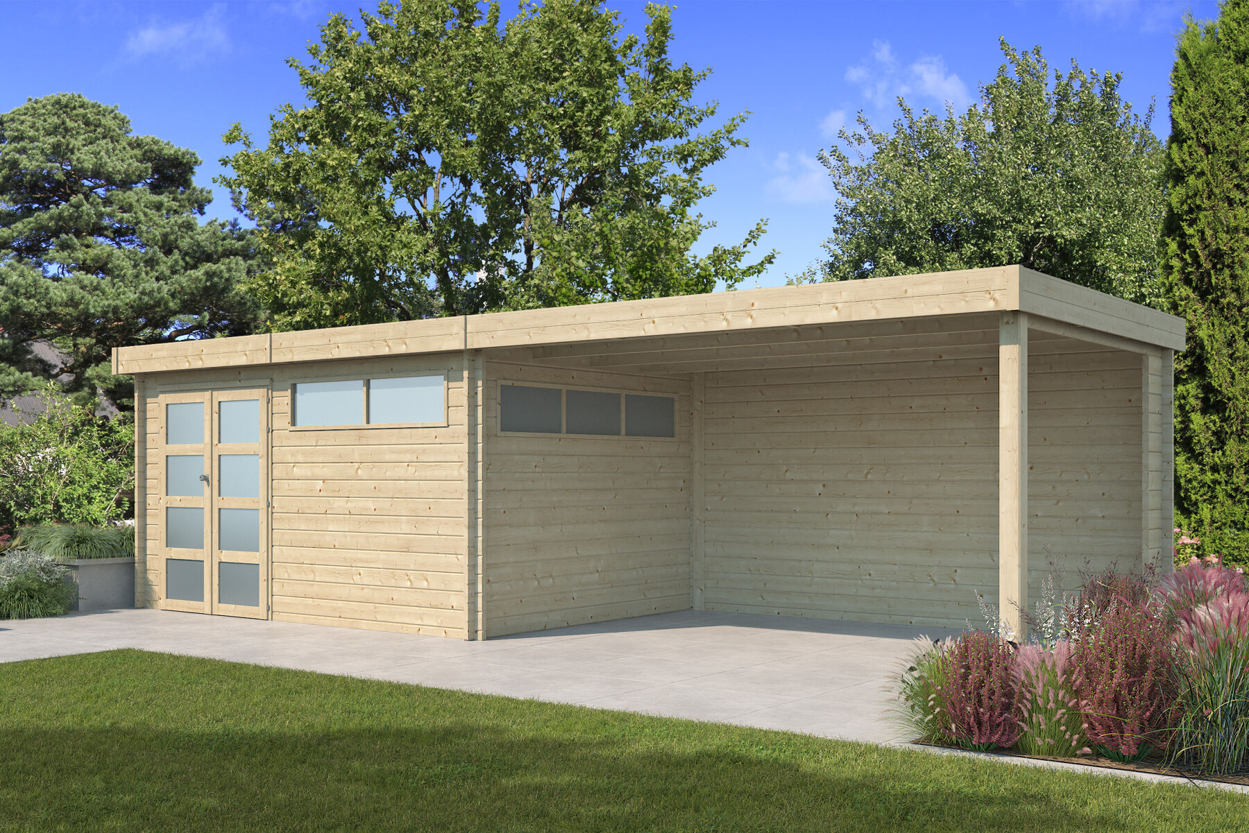 Garage, Drinnen, Gras, Pflanze
