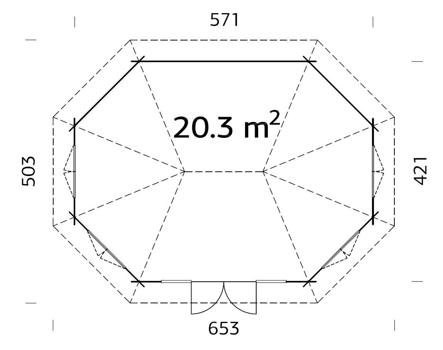 Pavillon Hanna 20,3 m² Grau