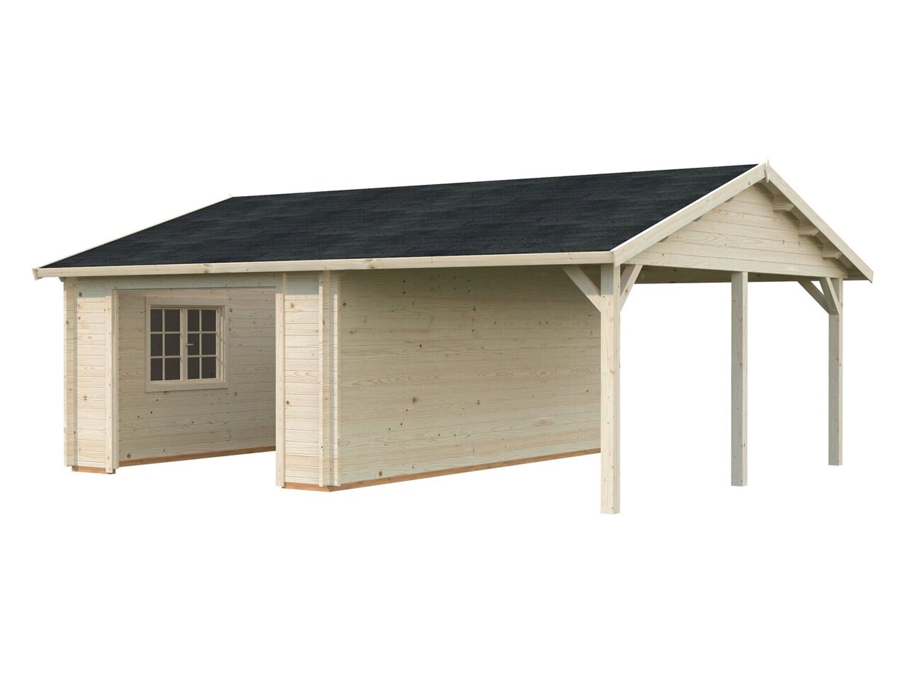 Garage Roger 19,0 + 16,2 m² ohne Tor Transparent mit Trapezblech Anthrazit