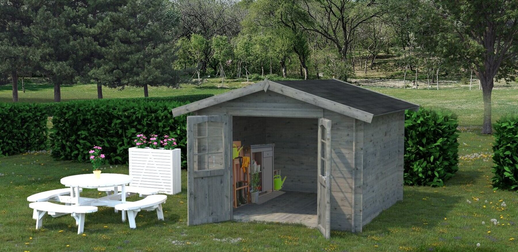 Gartenhaus Lotta 7,3 m² Grau