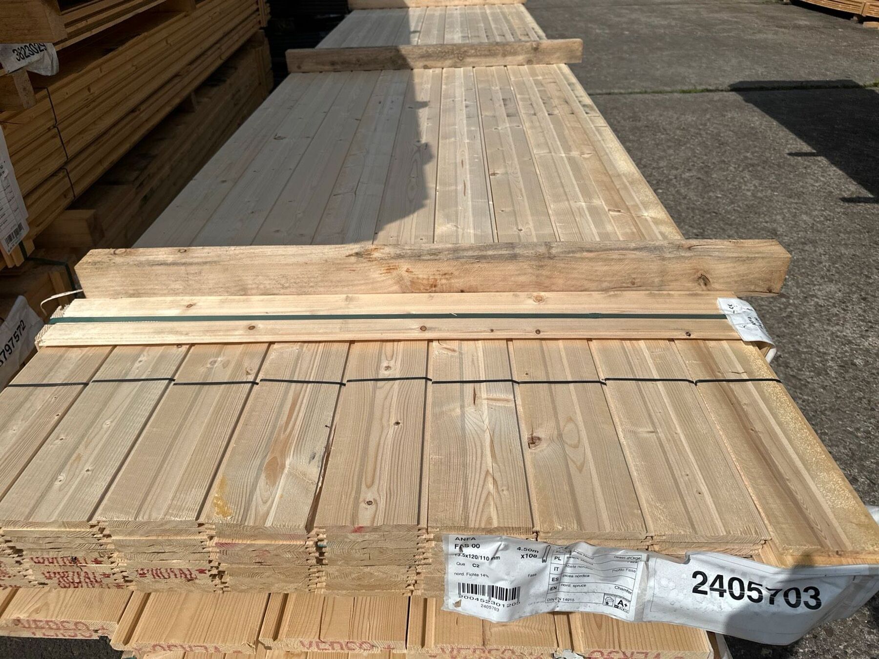 58 m² Nordische Fichte Profilholz Nut+Feder, 13,5x120x4500 mm 