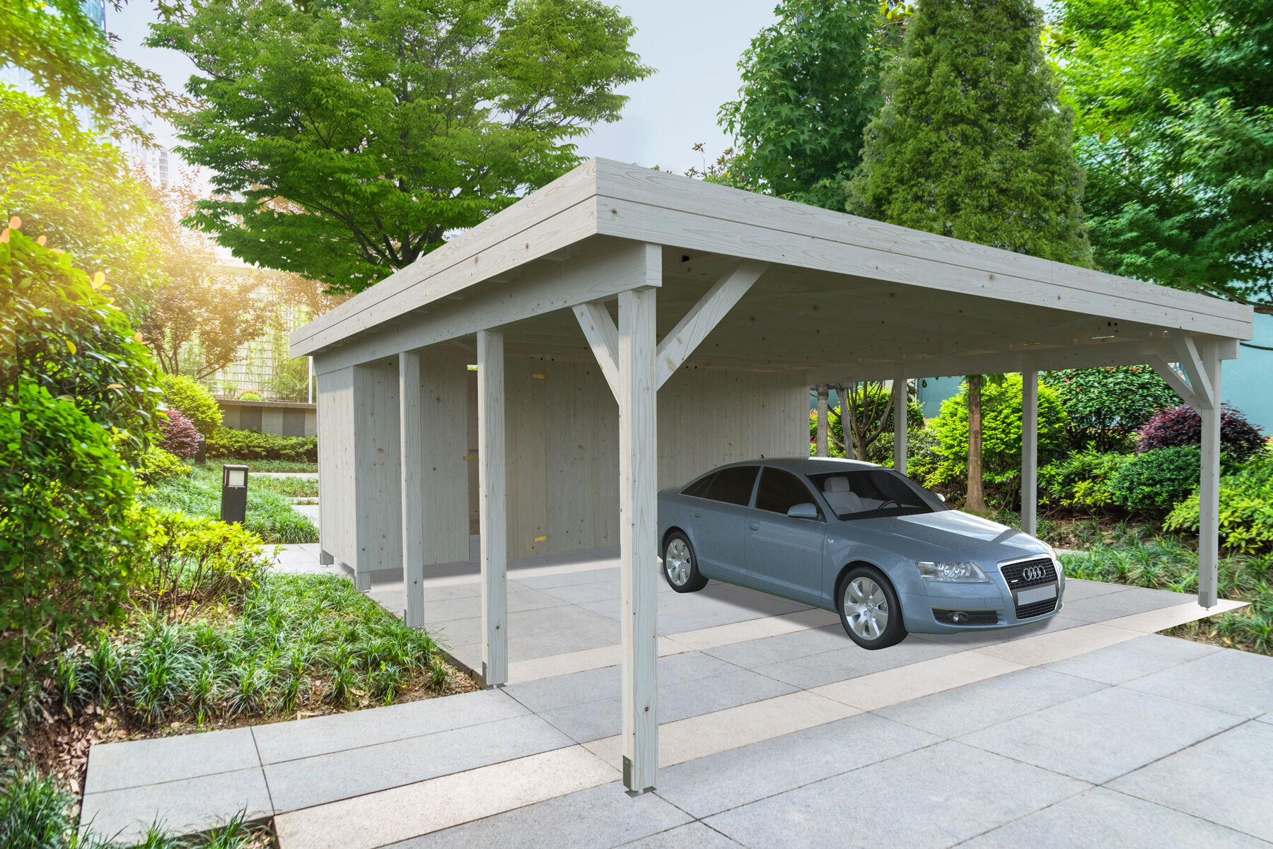 Trapezblechdach für Doppelcarport Karl 40,6 m²