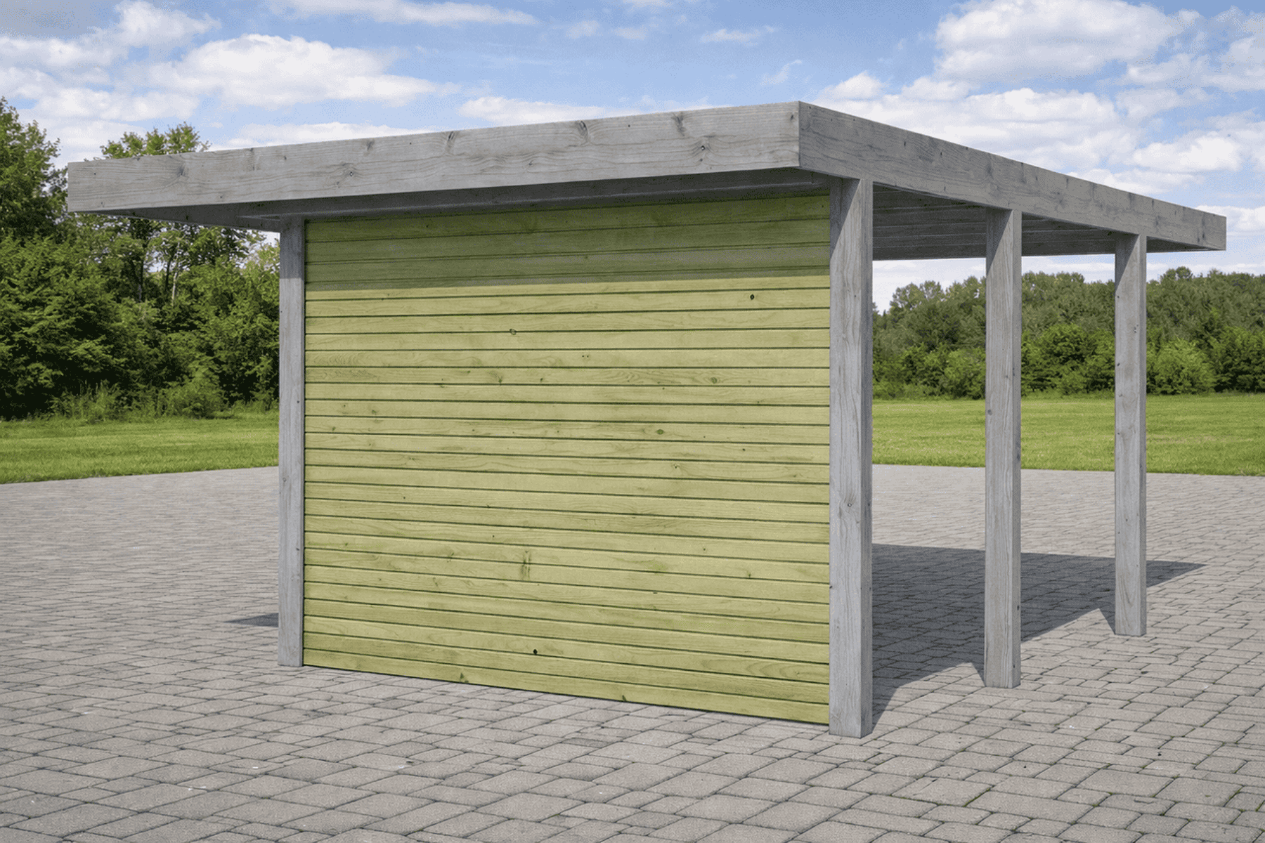 Carport Combi B Laura 13,5 m² inkl. Polyester-Wellplatte