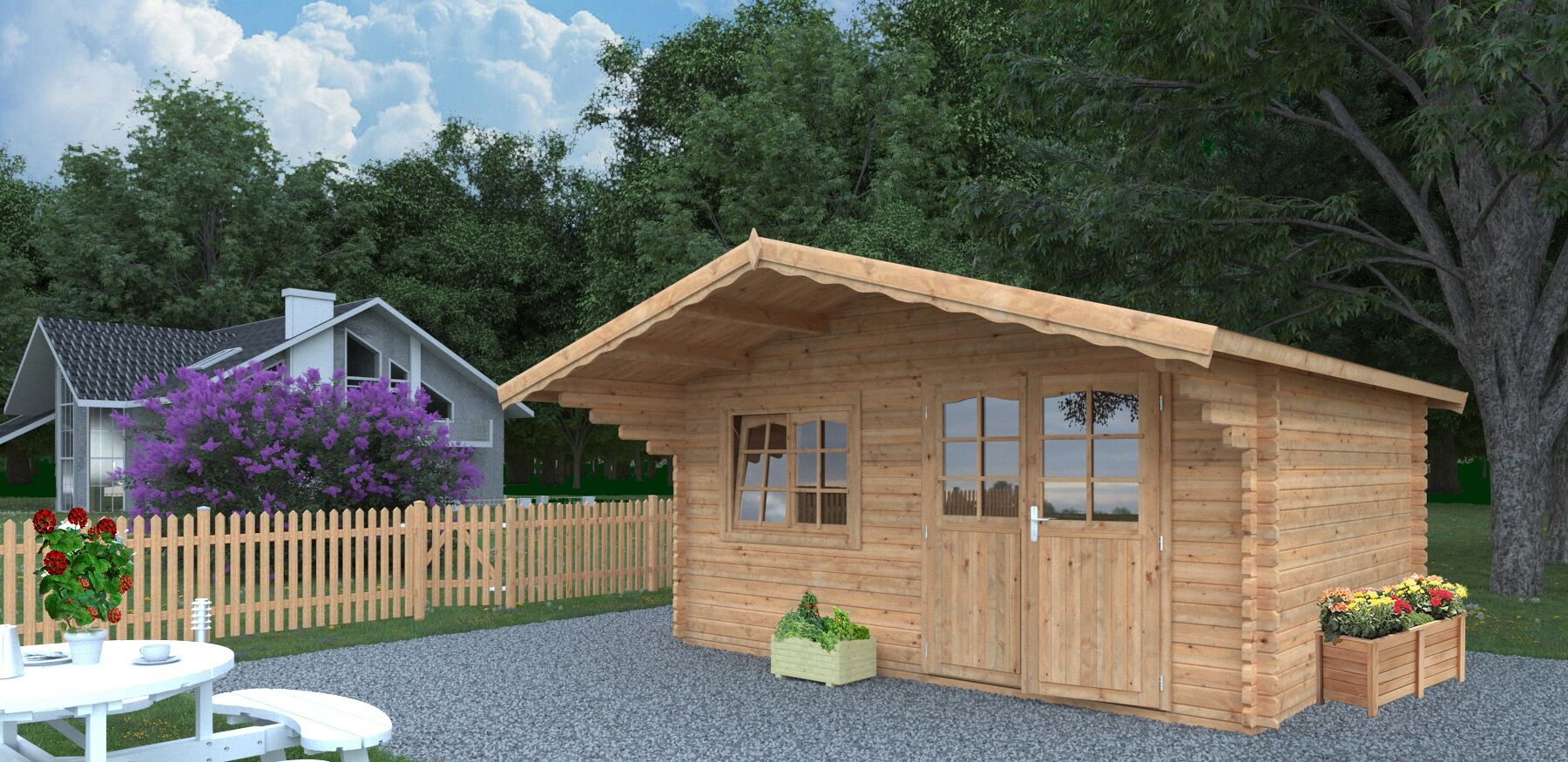 Palmako Gartenhaus Sally 15,5 m² Hellbraun 