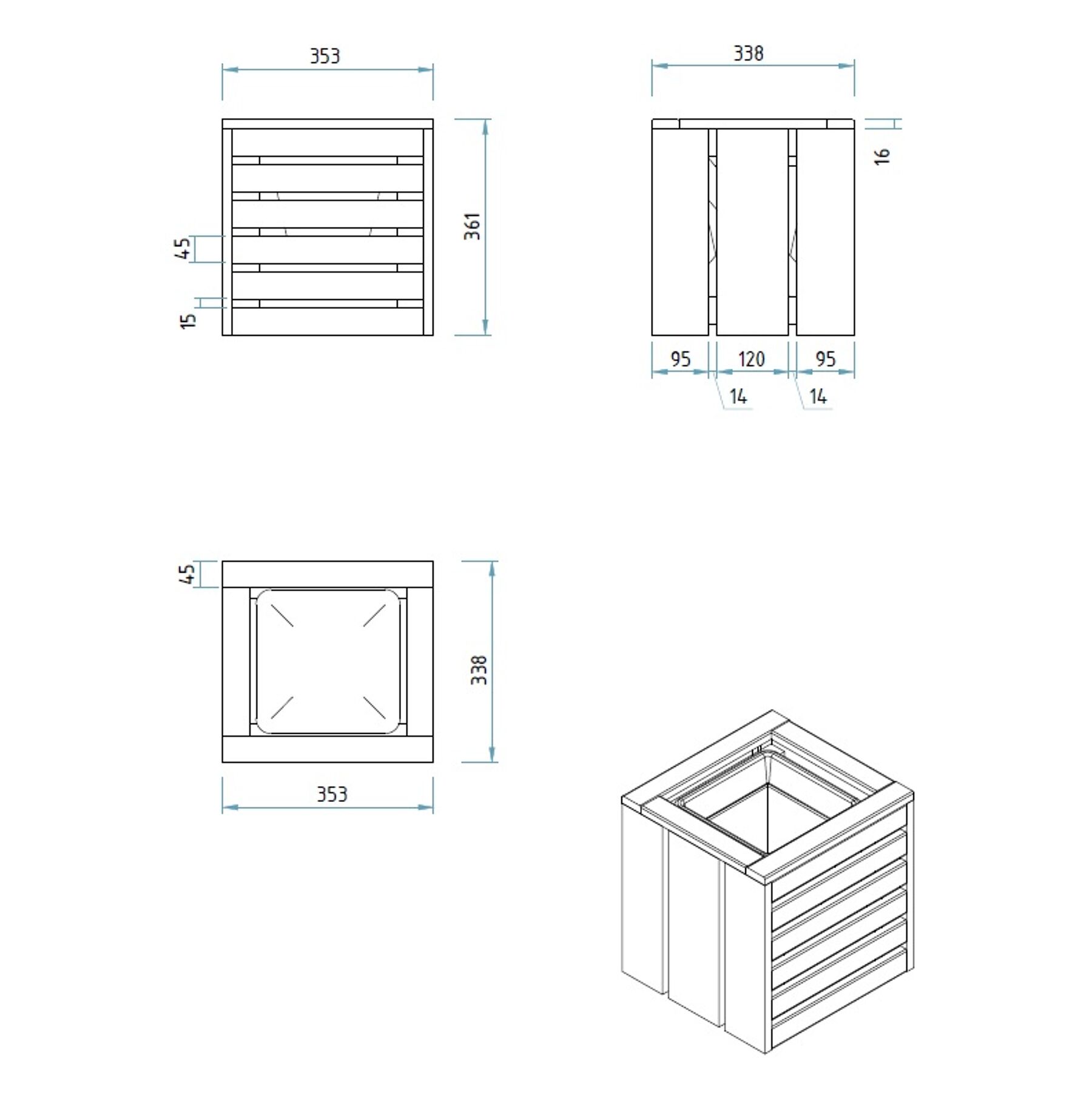 Blumenkasten Melissa 4 - Weiß Lackiert