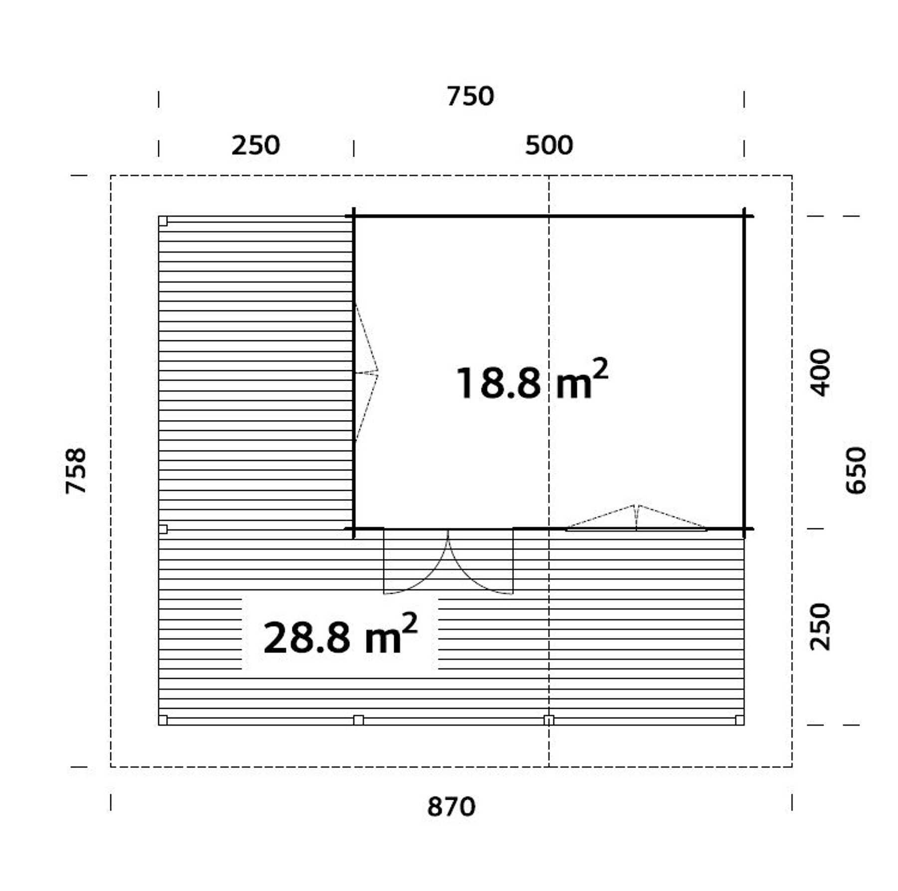 Ferienhaus Agneta 18,8+28,8 m²