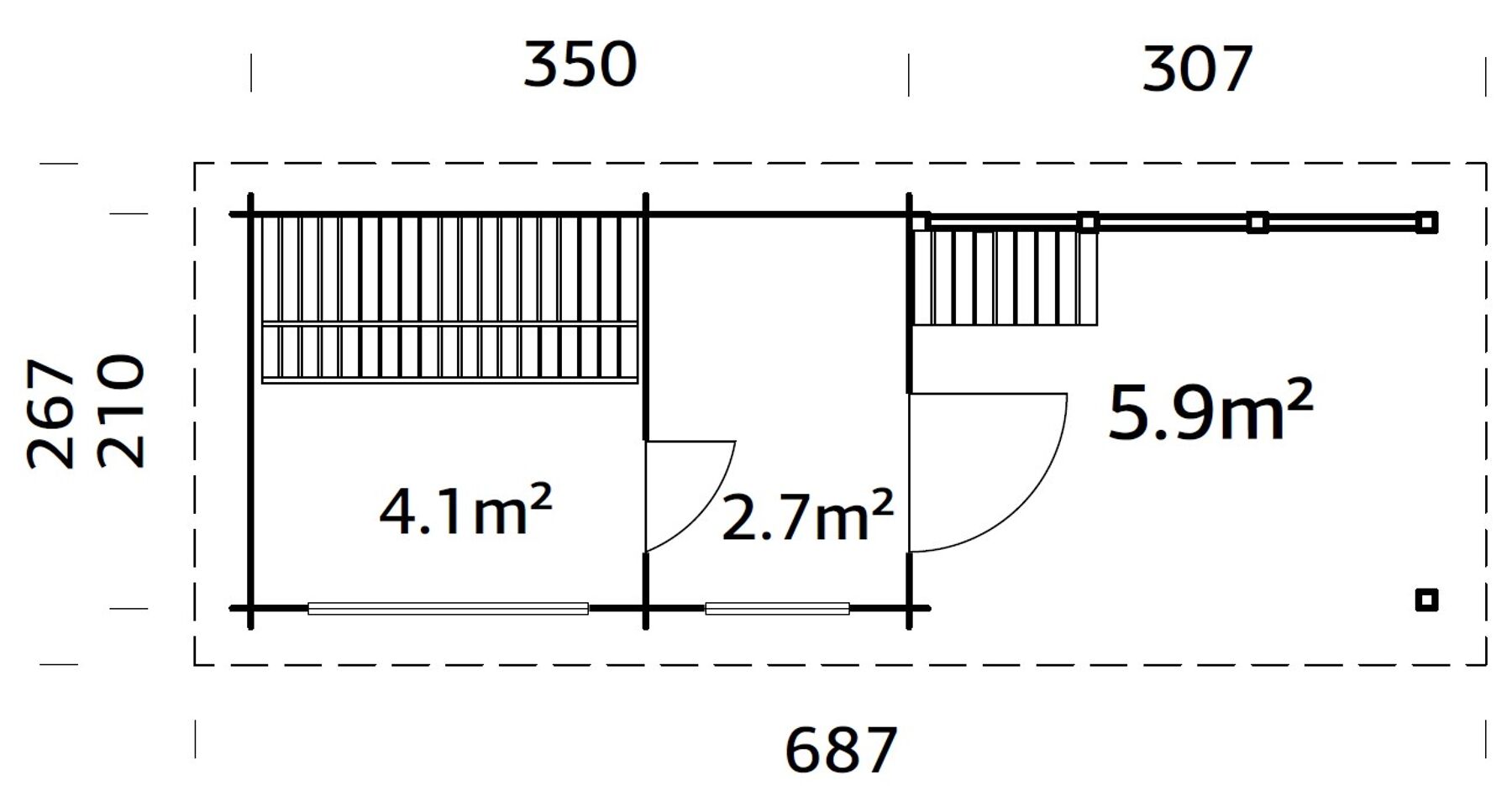 Saunahaus Sanna 6,8 + 5,9 m²