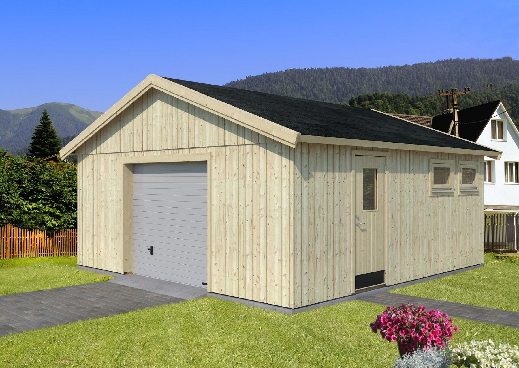 Elementgarage Andre 28,5 m² Mit Sektionaltor