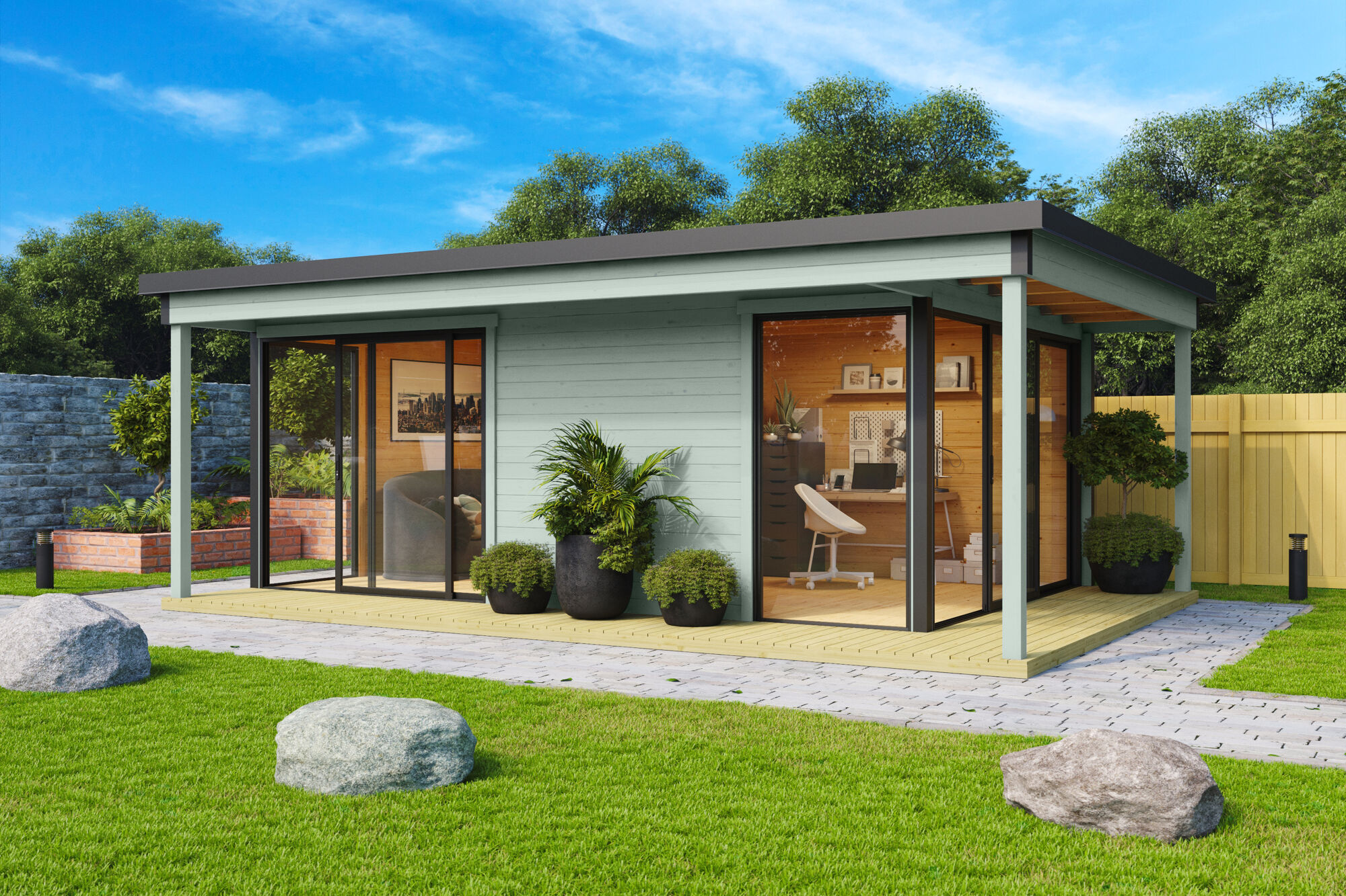 Domeo_3_Loggia_41295_Gletschergr-n-2 Gartenhaus Domeo 3 Loggia