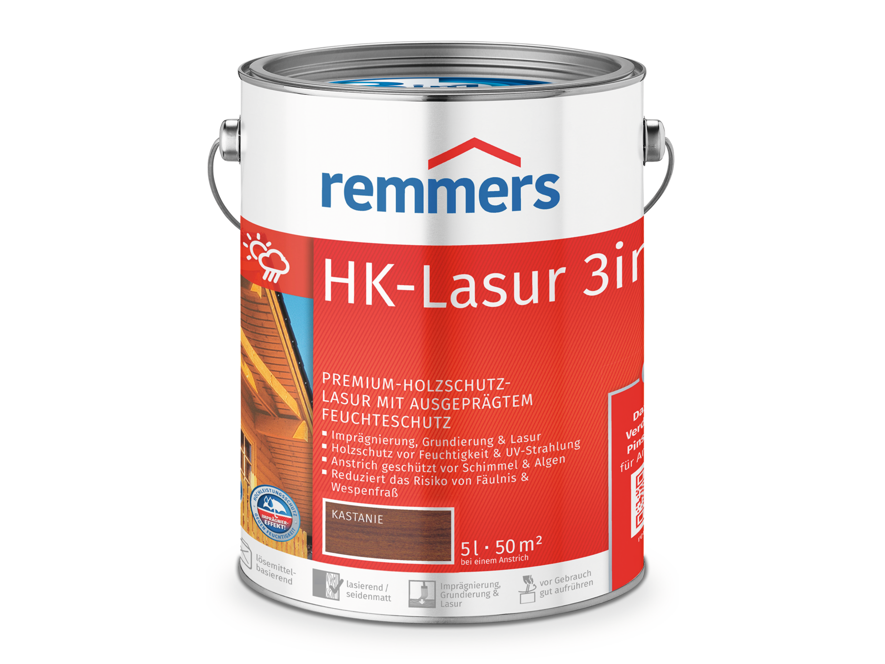 HK Lasur - Premium-Holzschutz 5 Liter Kastanie