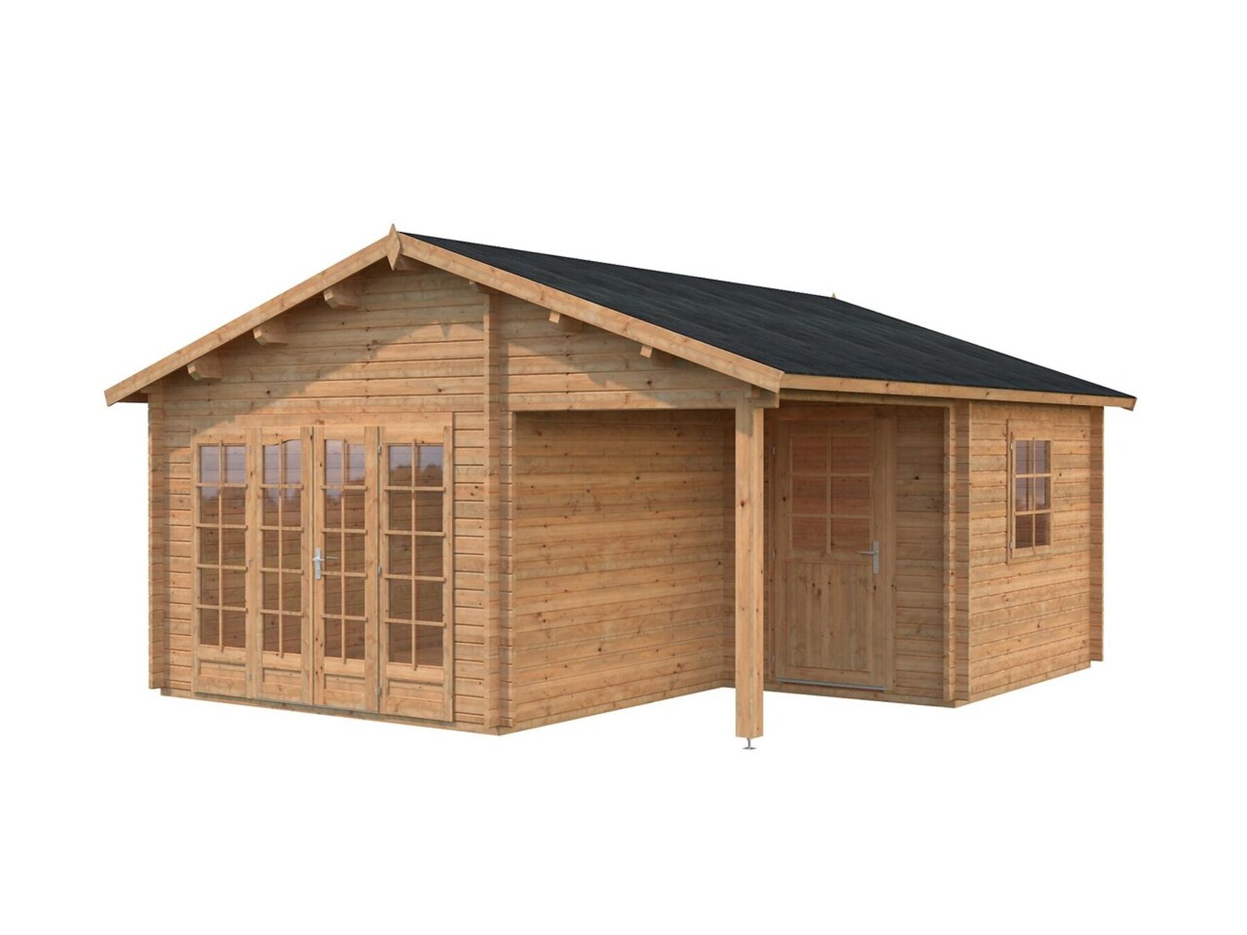 Gartenhaus Irene 21,9+5,2 m² Hellbraun 