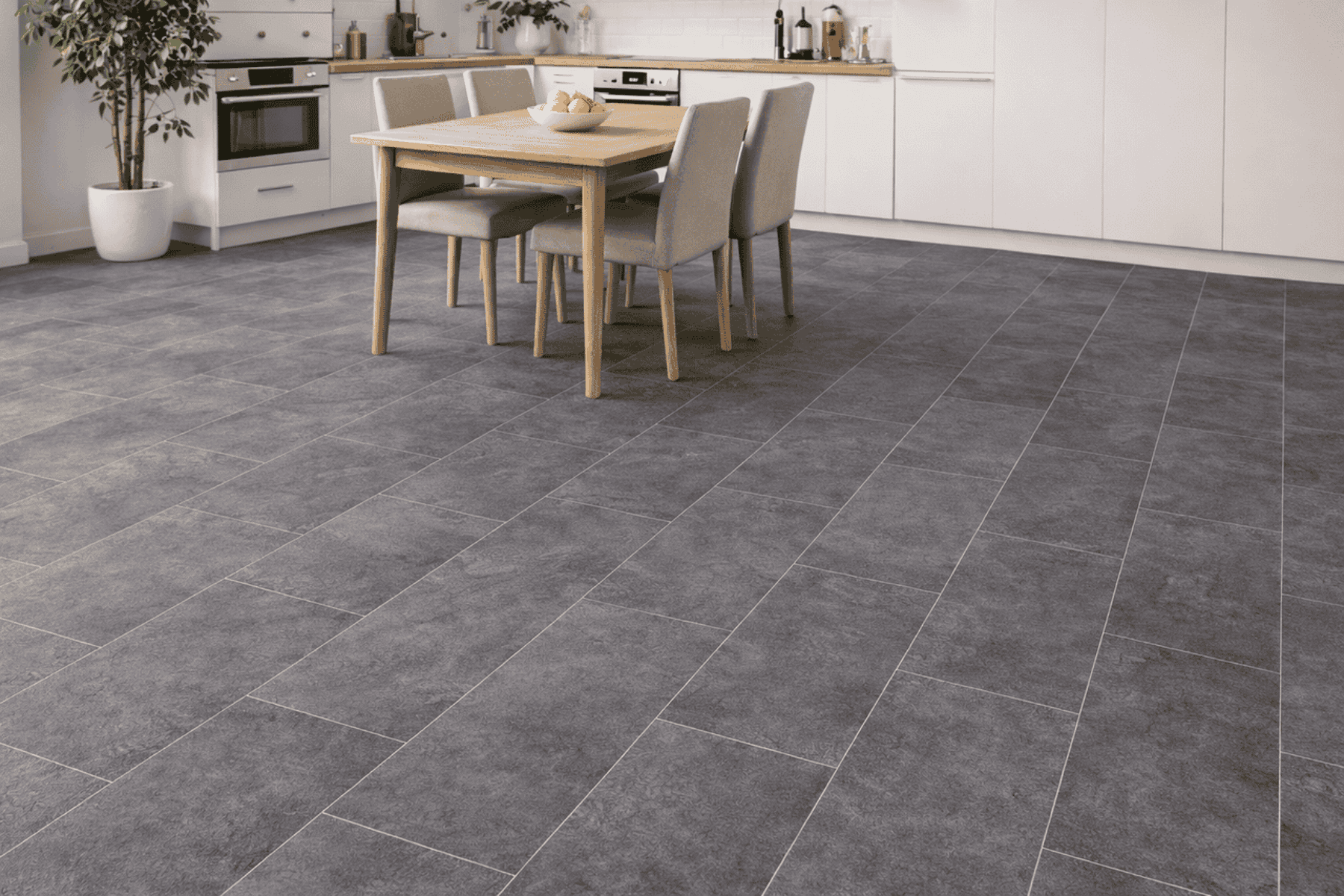 Klick-Vinylboden Mettingen Beton Fliese XL inkl. Trittschalldämmung