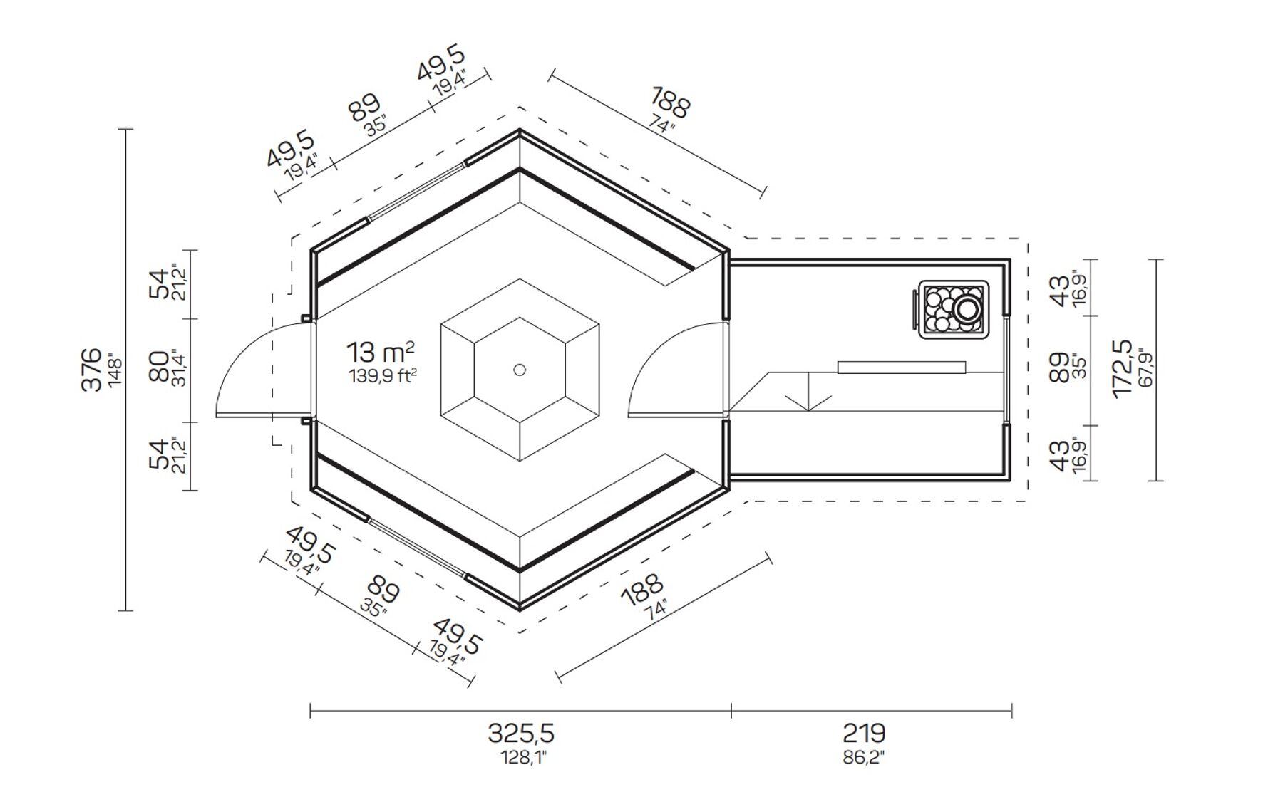 Grillkota Inkl. Sauna Filip