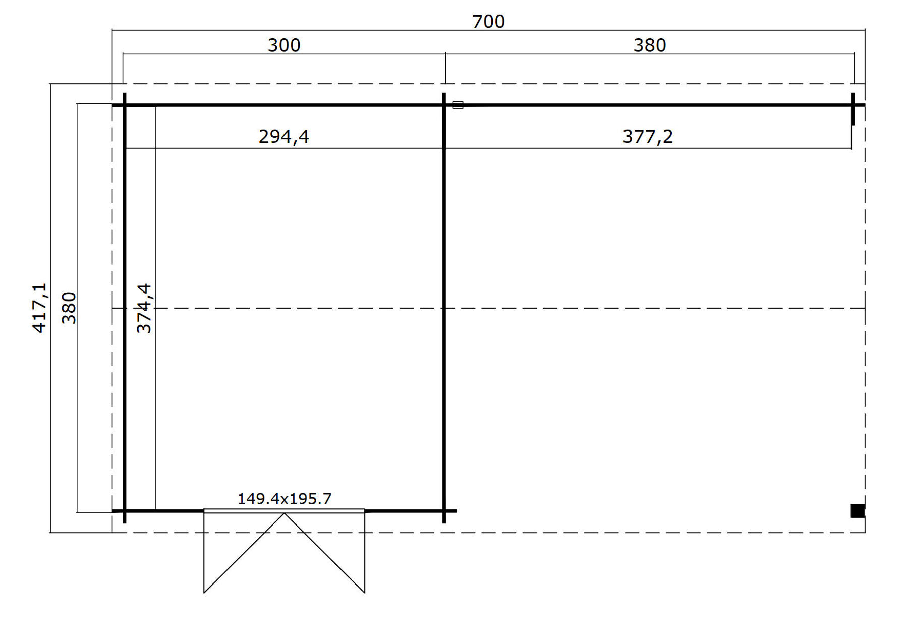 Gartenhaus El Paso Carbongrau mit Trapezblech Dunkelrot