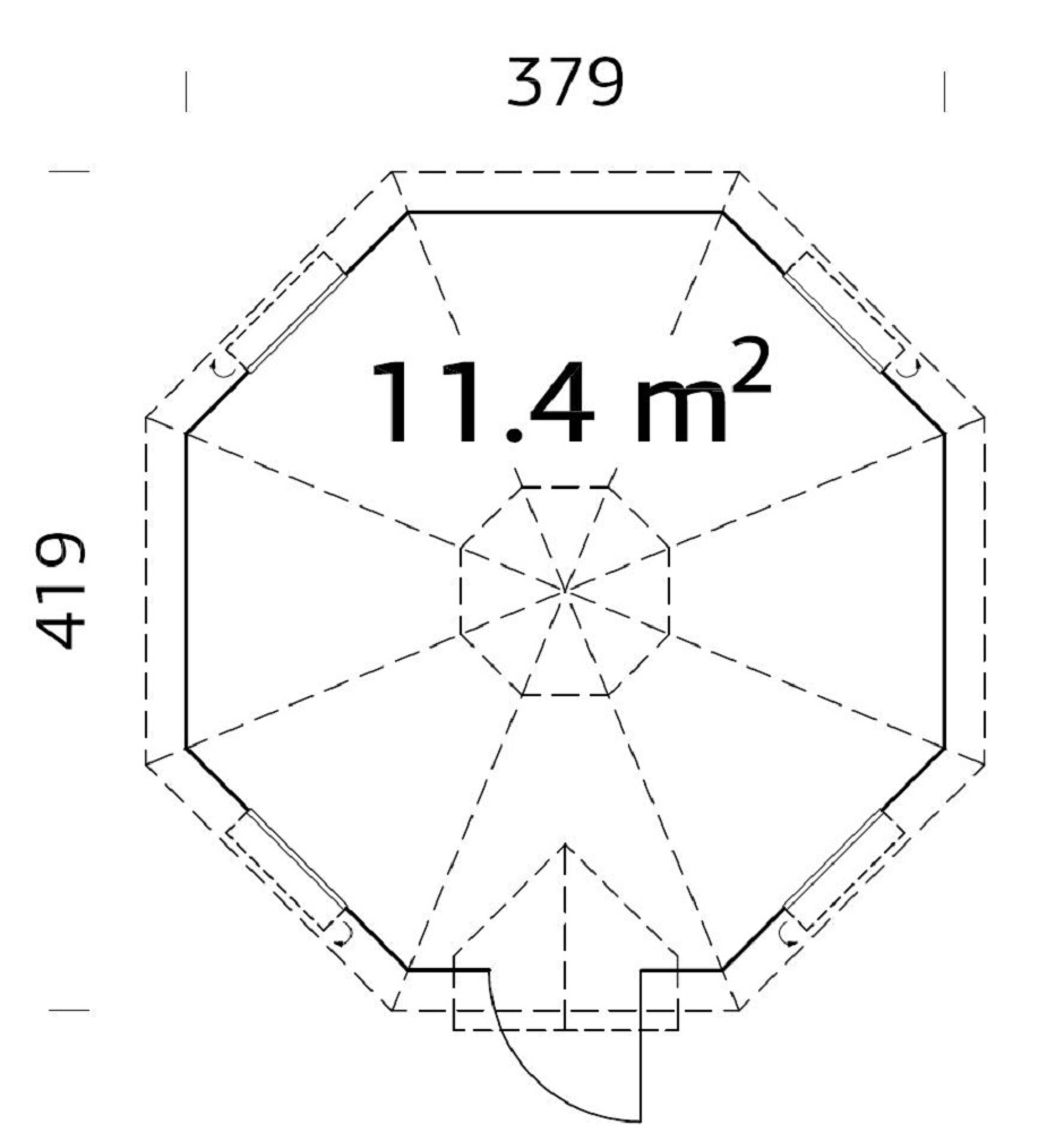 Grillkota Eva 11,4 m² Hellbraun