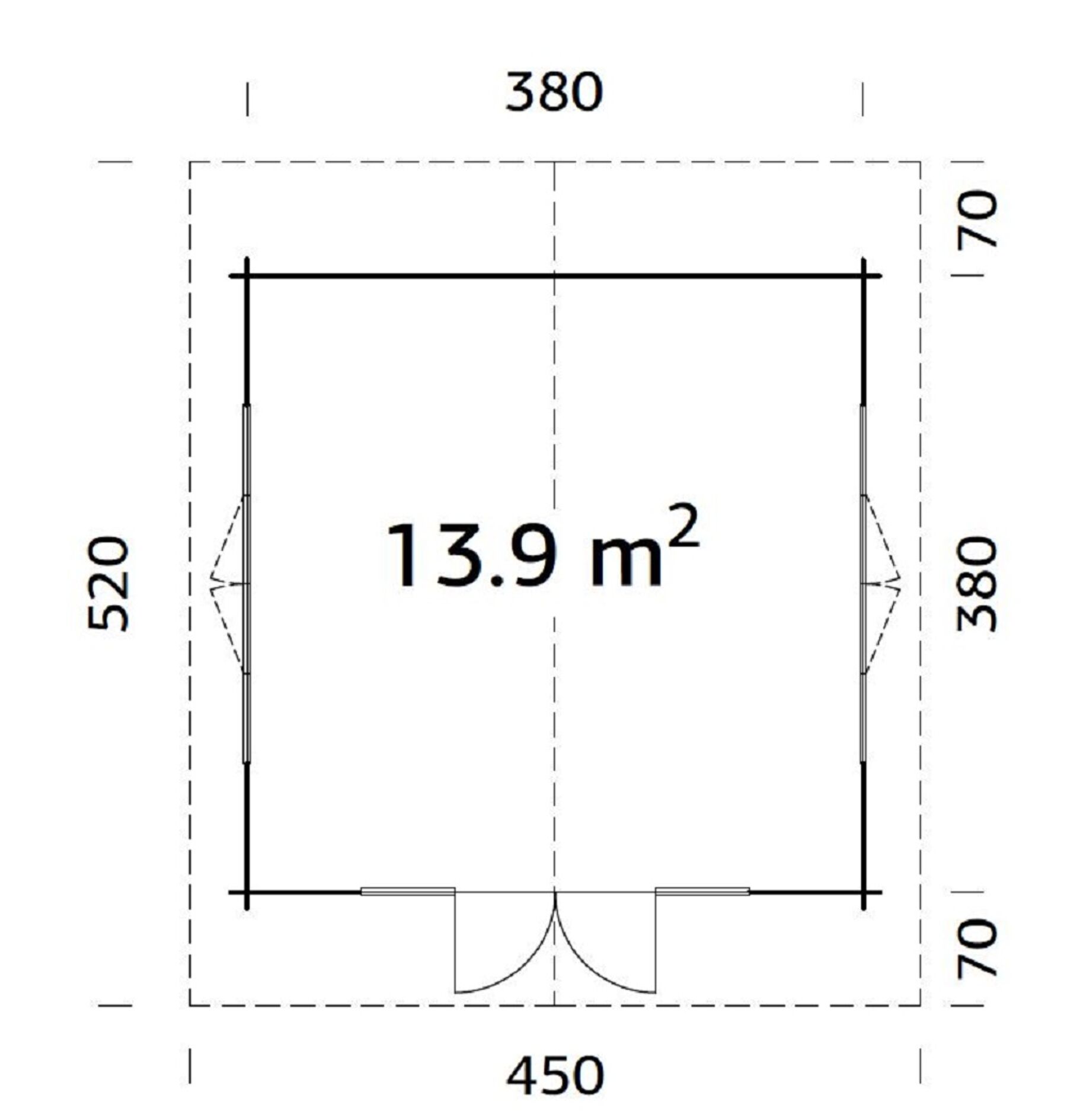 Gartenhaus Irene 13,9 m² Grau