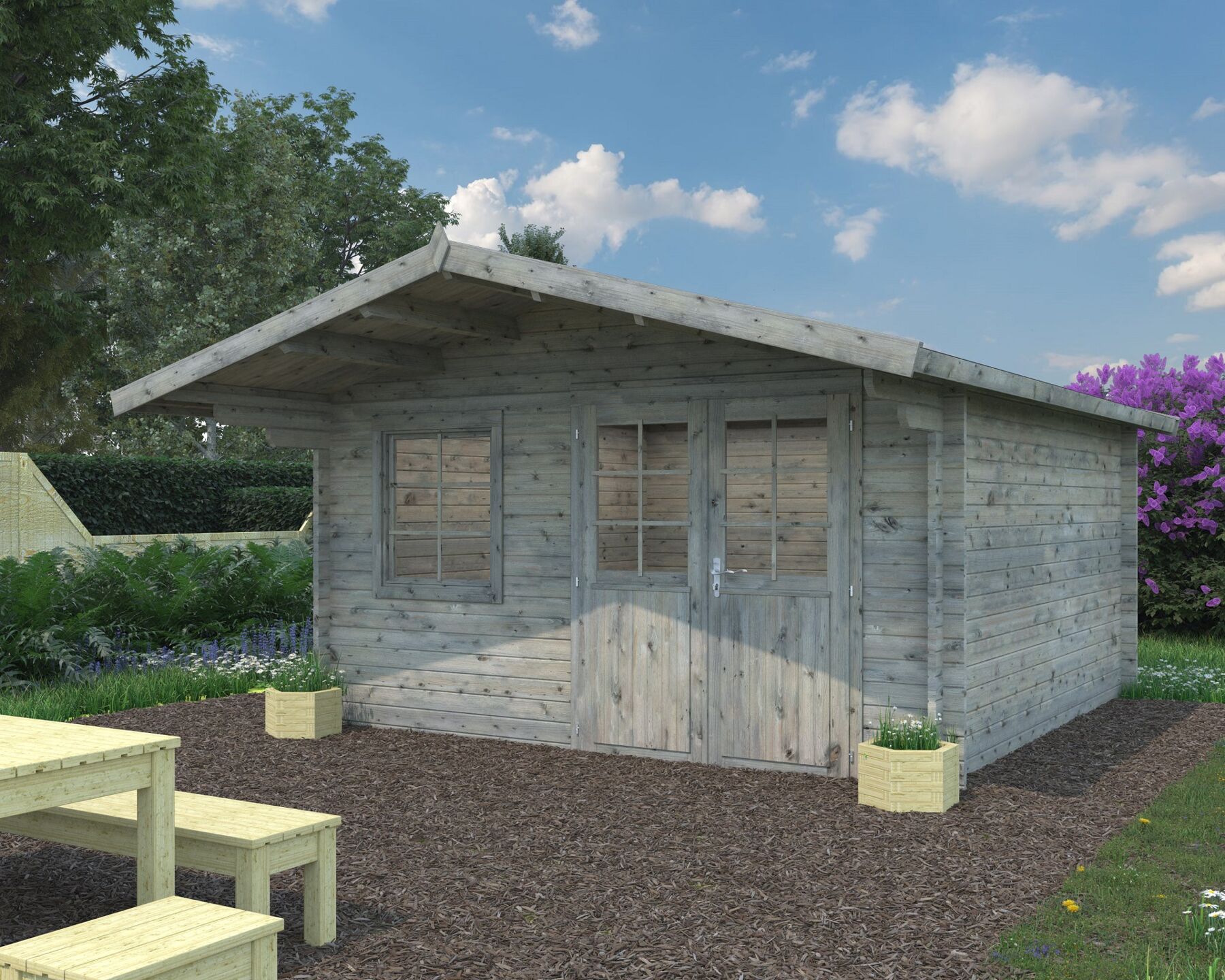 Gartenhaus Britta 14,6 m² Grau