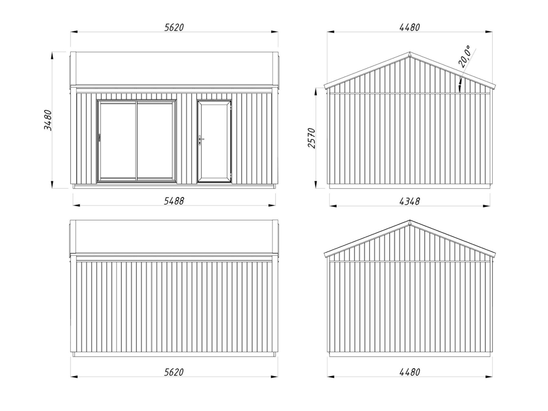 Modernes Tiny Haus Rebekka 19,4 m² mit ISO-Glas Schiebetür
