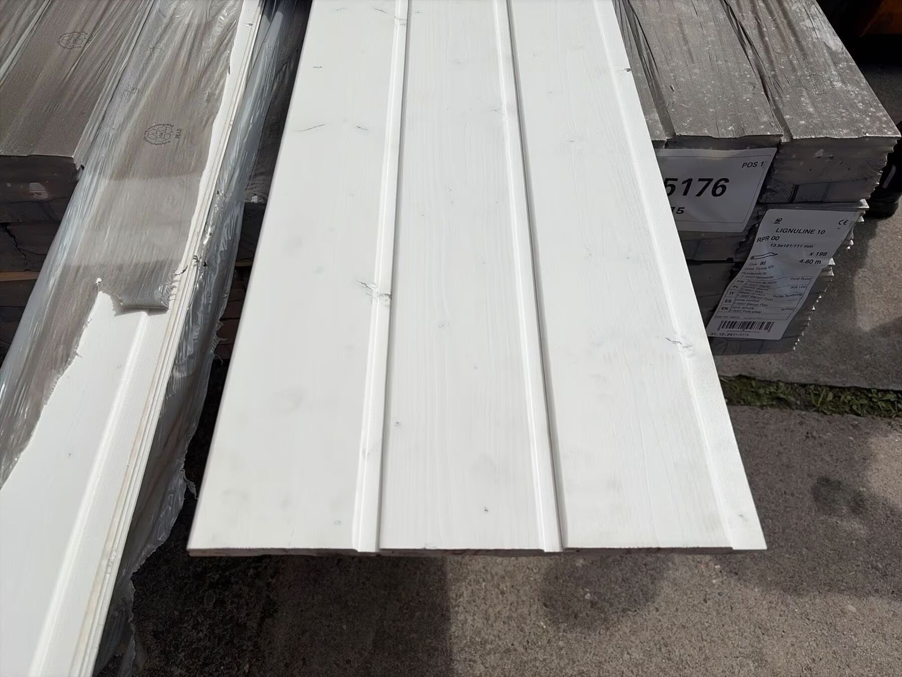 57,49 m² Fichte Profilholz Weiss , 13.5x121x4800 mm