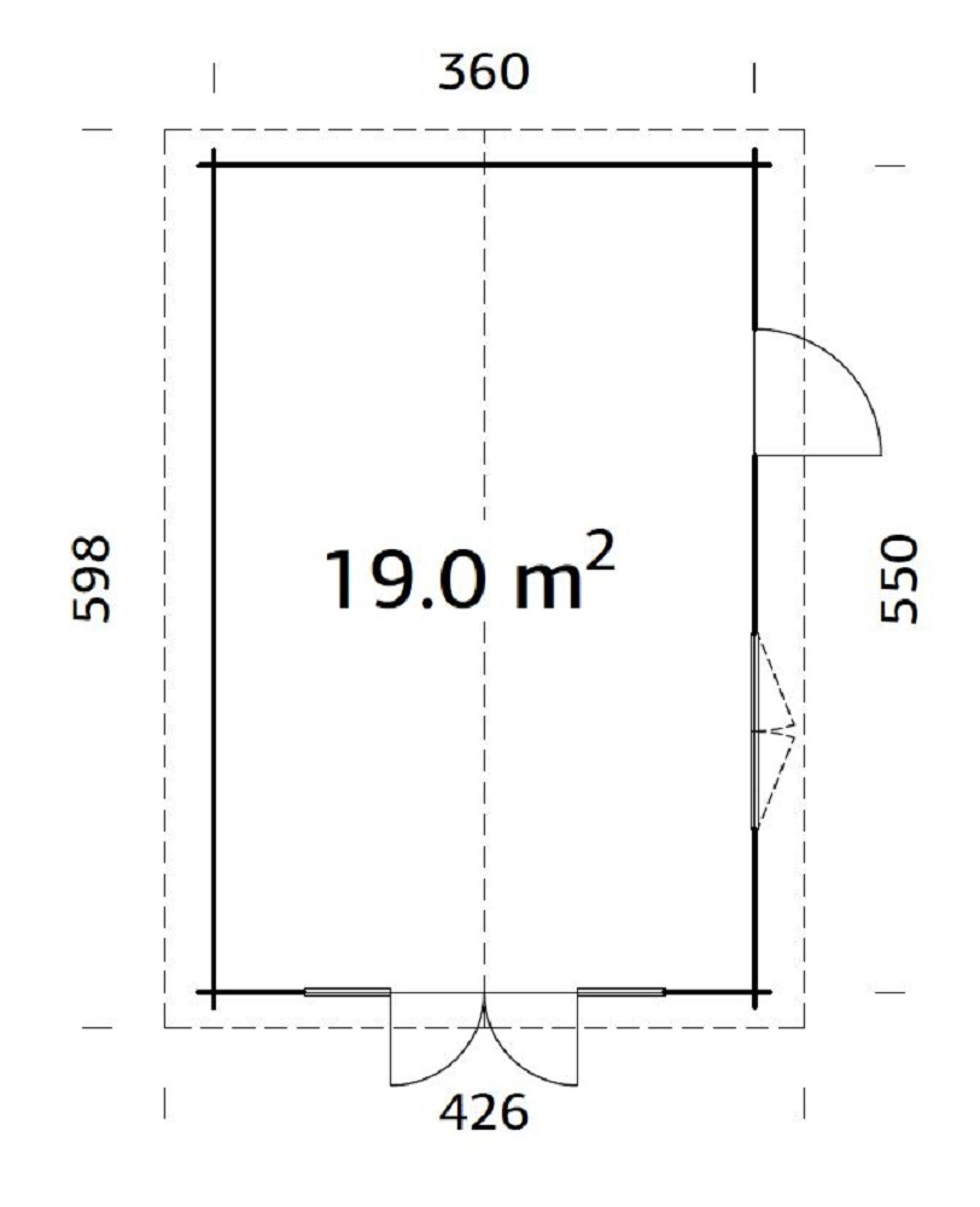 Gartenhaus Irene 19,0 m² Hellbraun