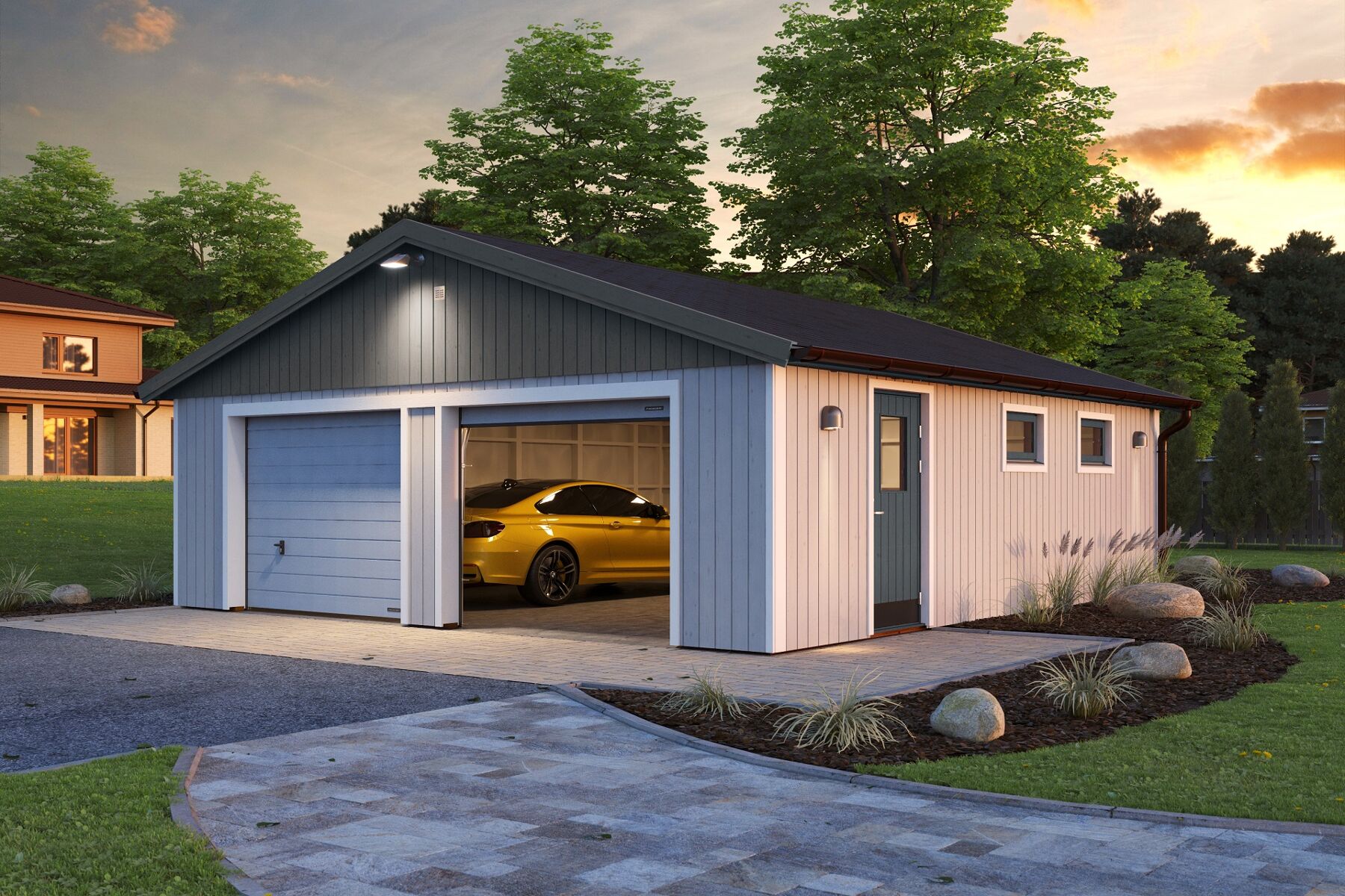 Elementgarage Andre 44,7 m² Mit Sektionaltor
