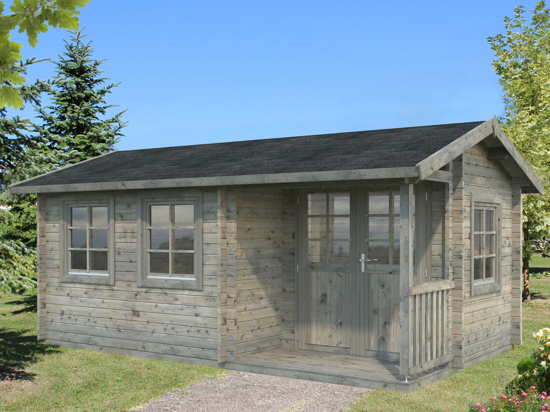 Gartenhaus Susanna 12,4 m² Grau 