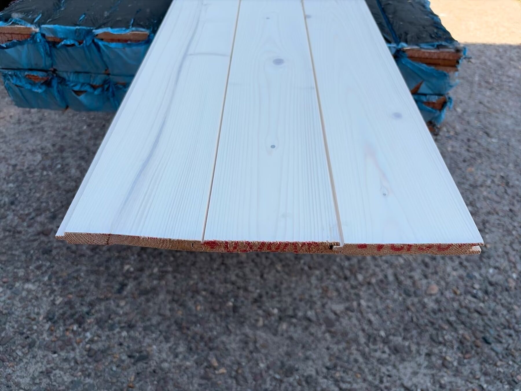 41,38 m² Fichte Profilholz Weiss, 15.5x121x3600 mm Holzpaneele, Bohlen, Nadelholz, Weiß lackiert, Holzplanken