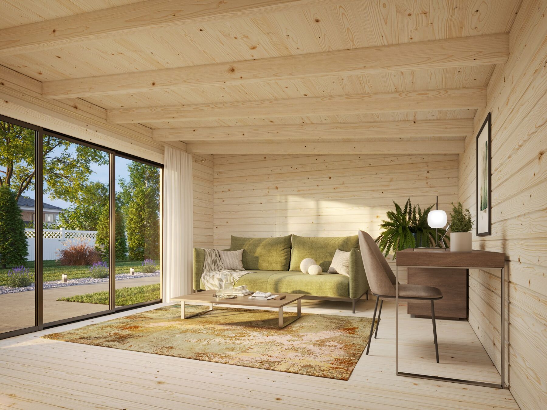 Modernes Gartenhaus Lea 19,4 m² mit ISO-Glas Schiebetür Modernes Gartenhaus Lea 19,4 m² mit ISO-Glas Schiebetür