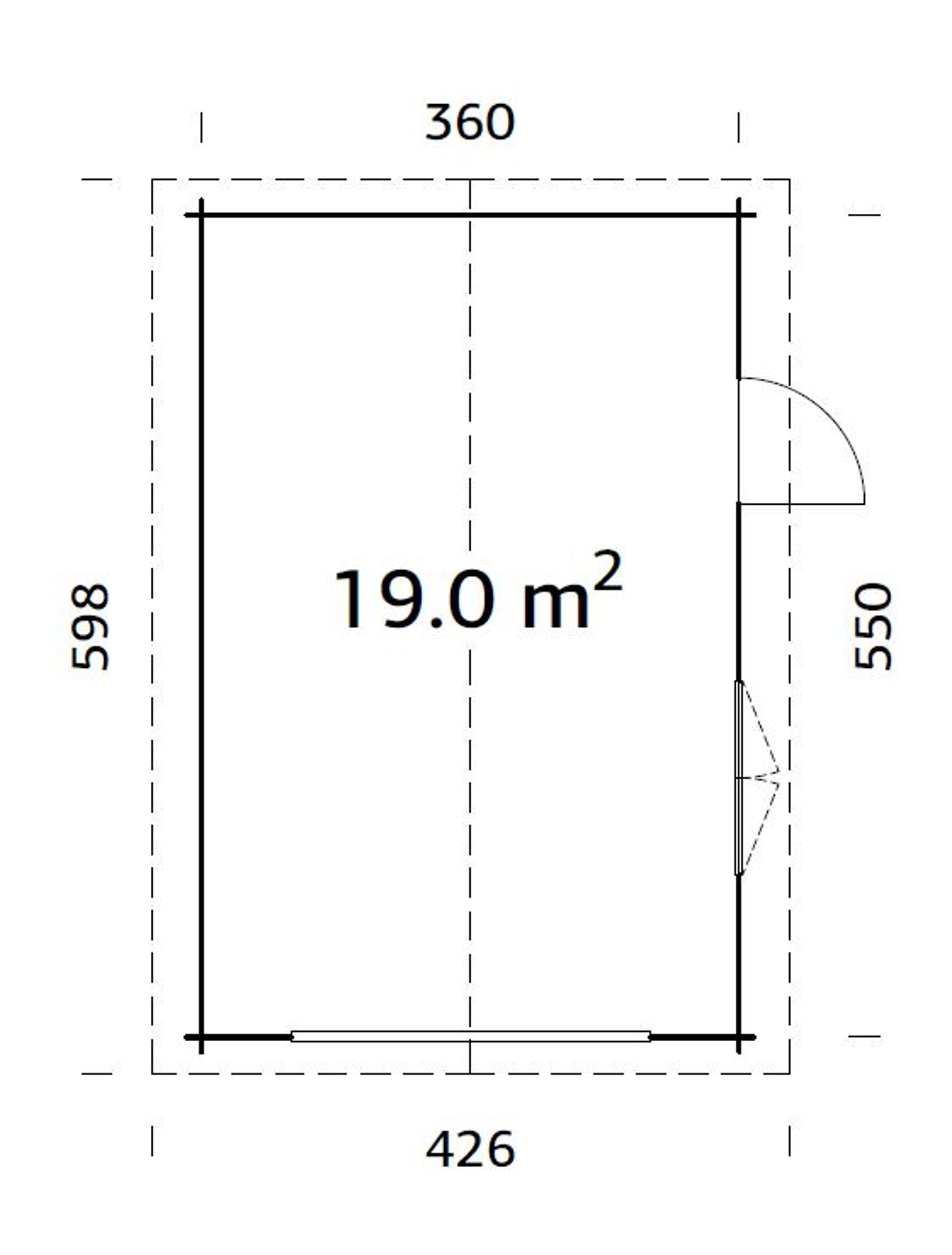 Holzgarage Roger 19,0 m² Ohne Tor