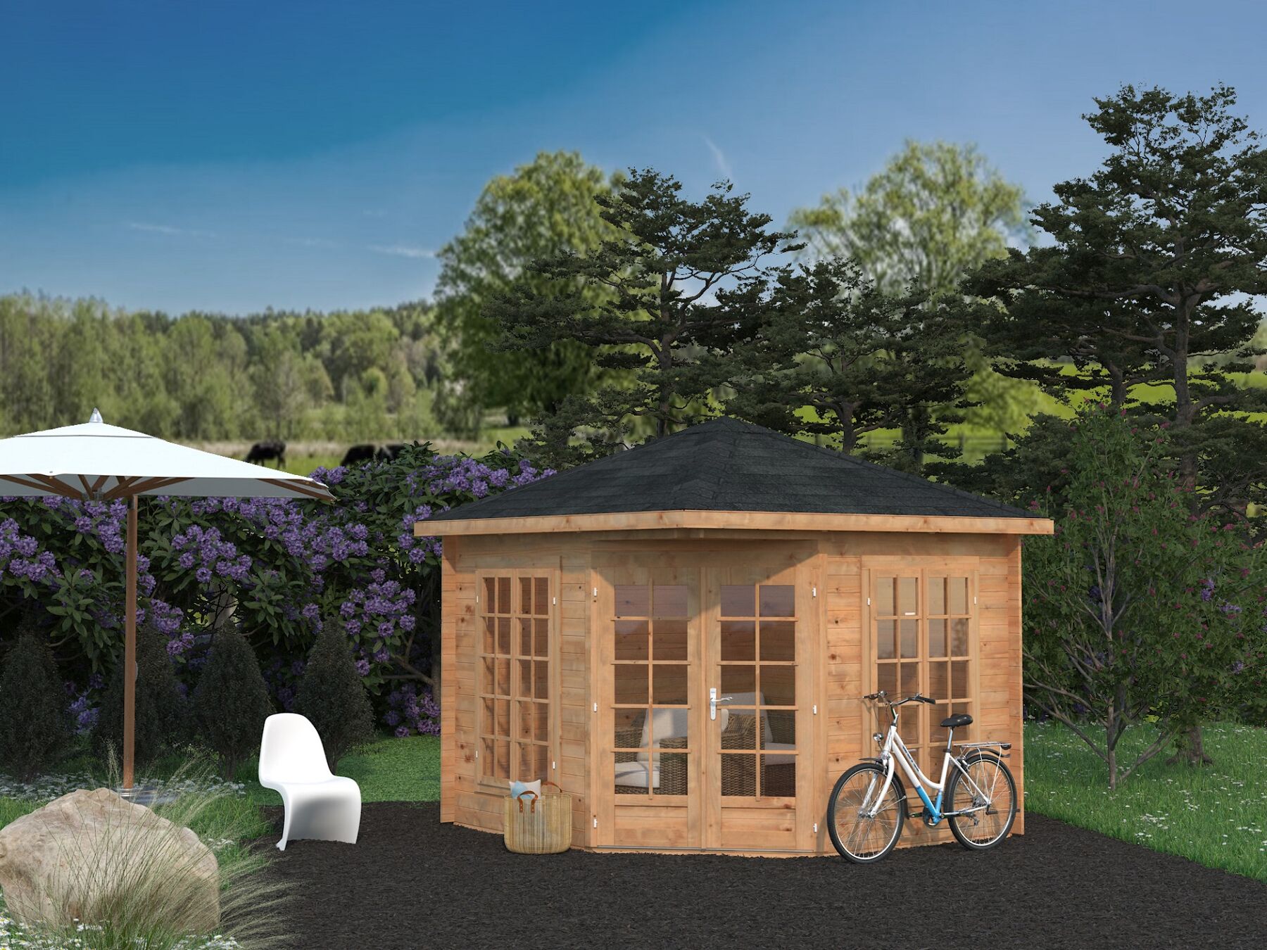 Pavillon Melanie 7,0 m² Hellbraun