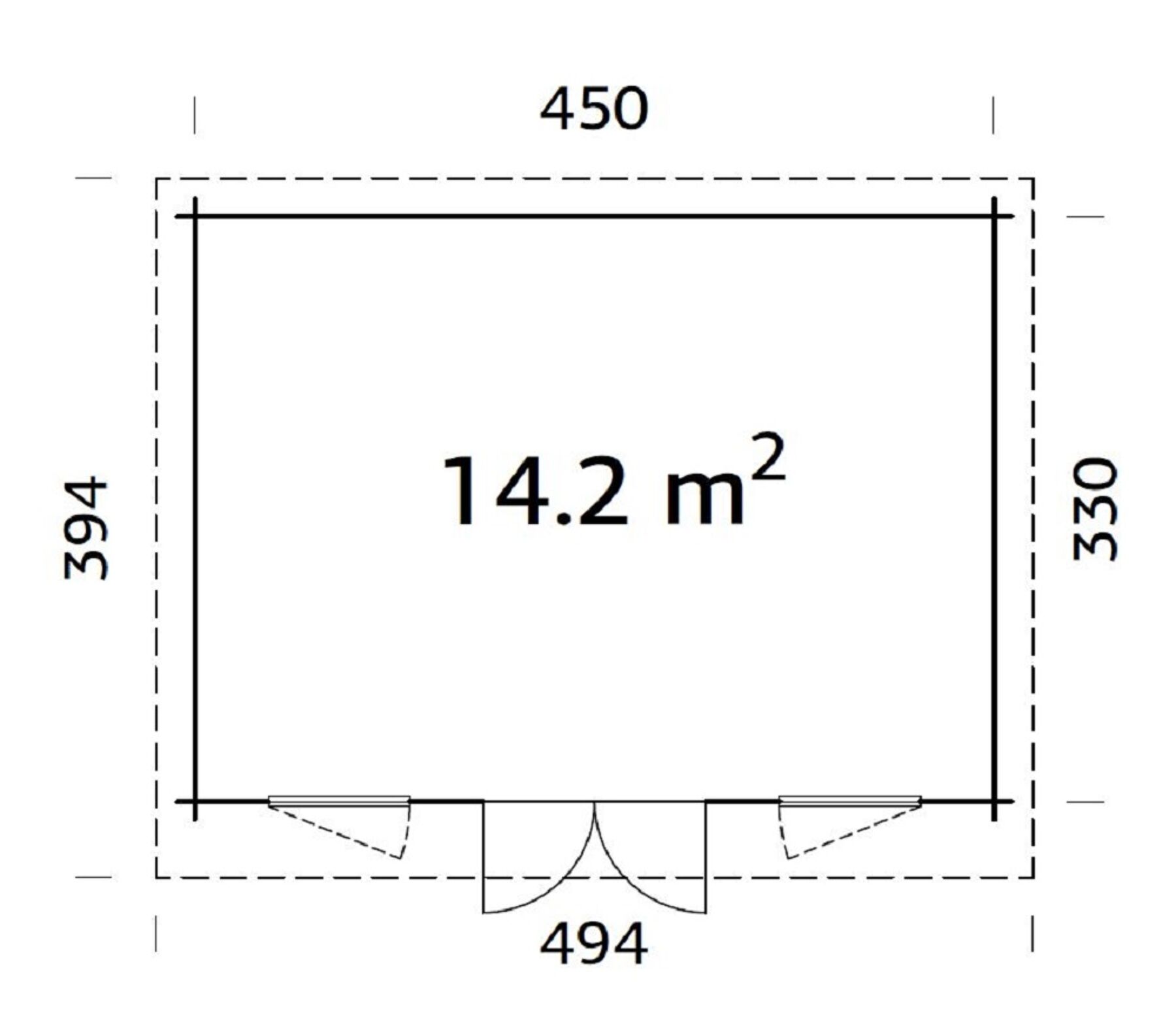 Gartenhaus Lisa 14,2 m² Transparent 