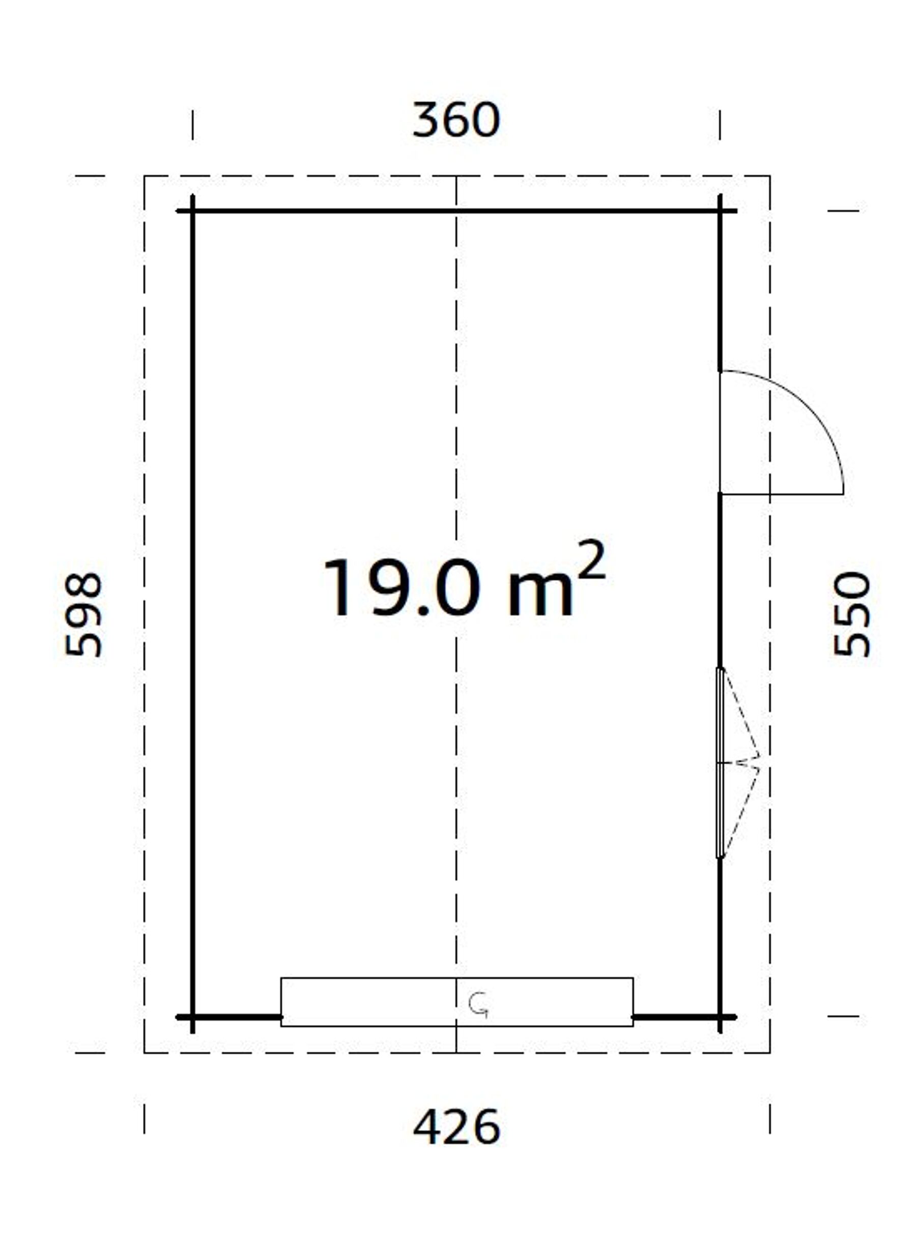Holzgarage Roger 19,0 m² Mit Sektionaltor Transparent
