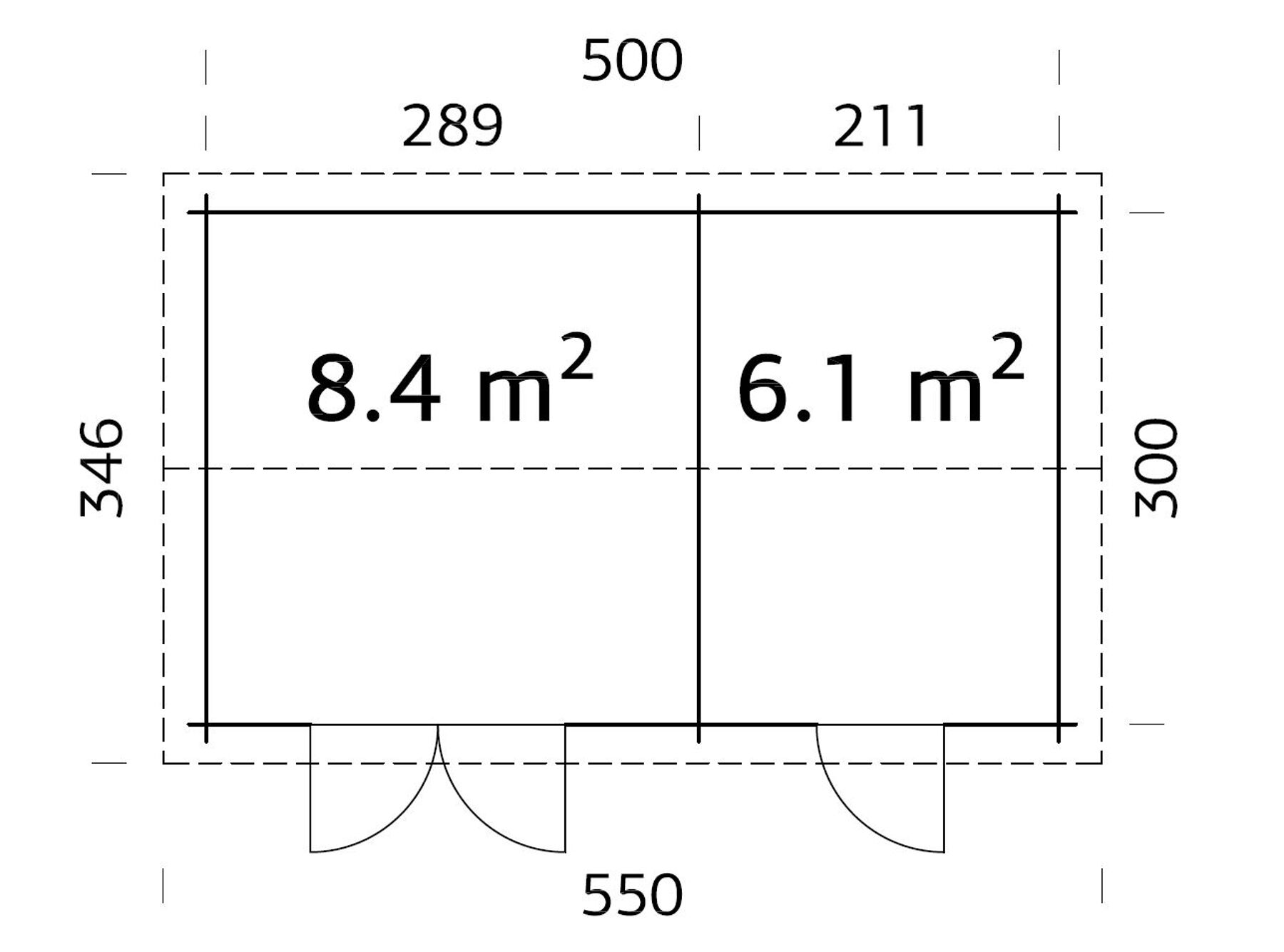 Gerätehaus Jari 14,5 m² Transparent