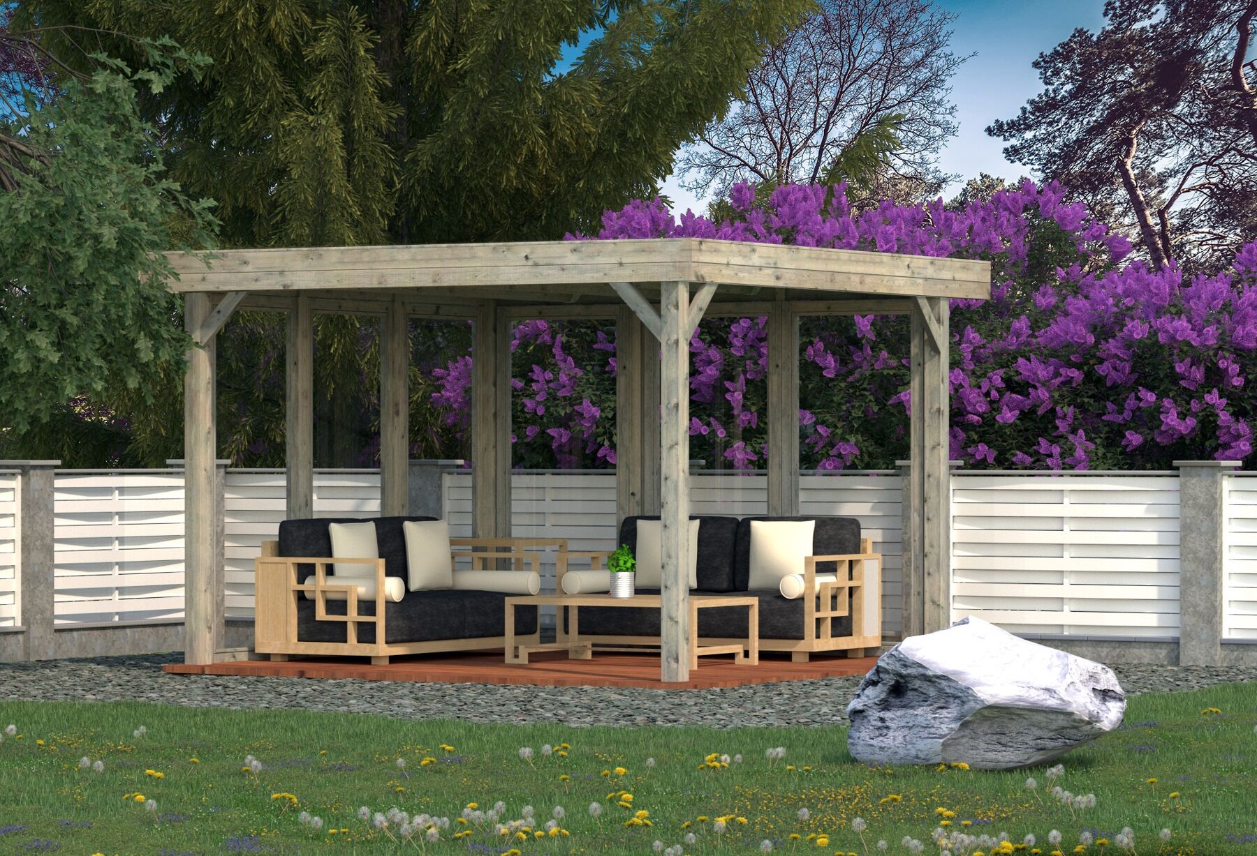 Glaselement Lucy 12,2 m² Grau