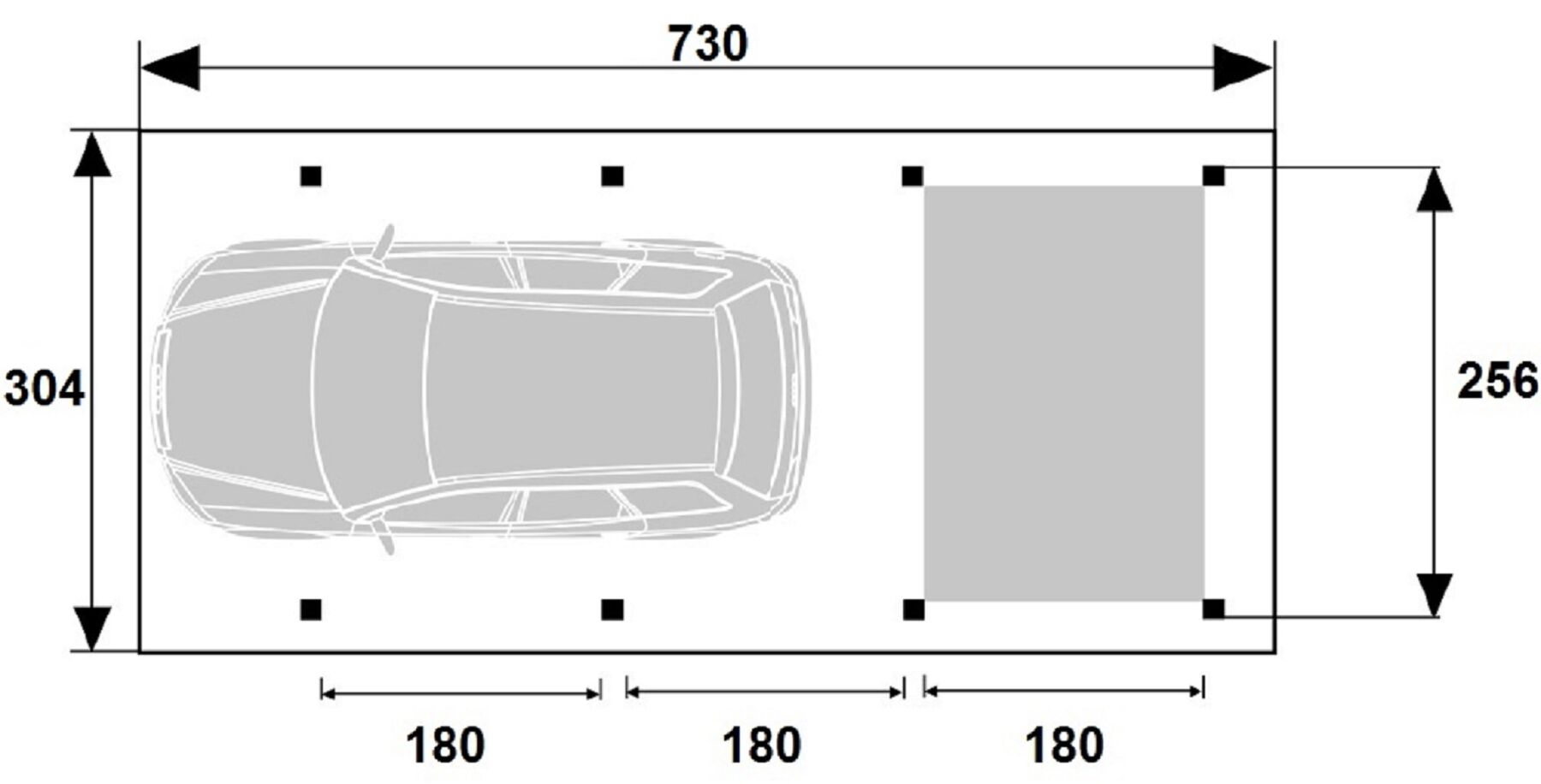 Carport Amrum 2 KDI Grün 