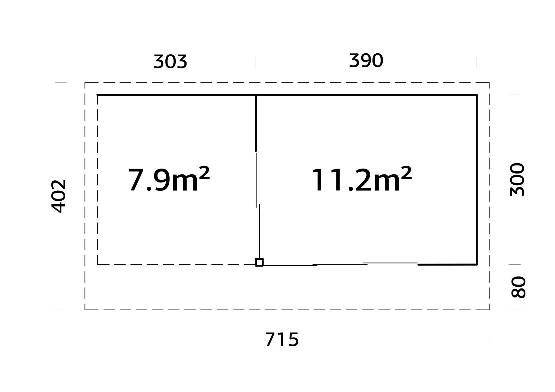 Modernes Gartenhaus Andrea 11,2 m²+ 7,9 m² mit Schiebetür